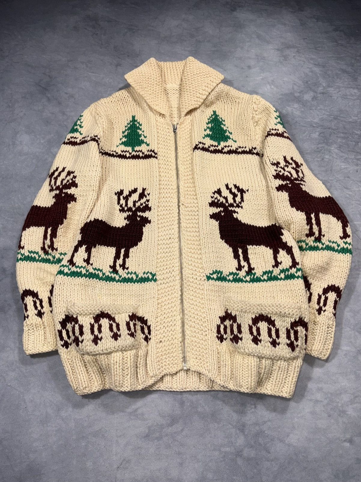 Other Original Cowichan Post WW2 50s Moose Zip Sweater Size US M / EU 48-50 / 2 - 5 Thumbnail