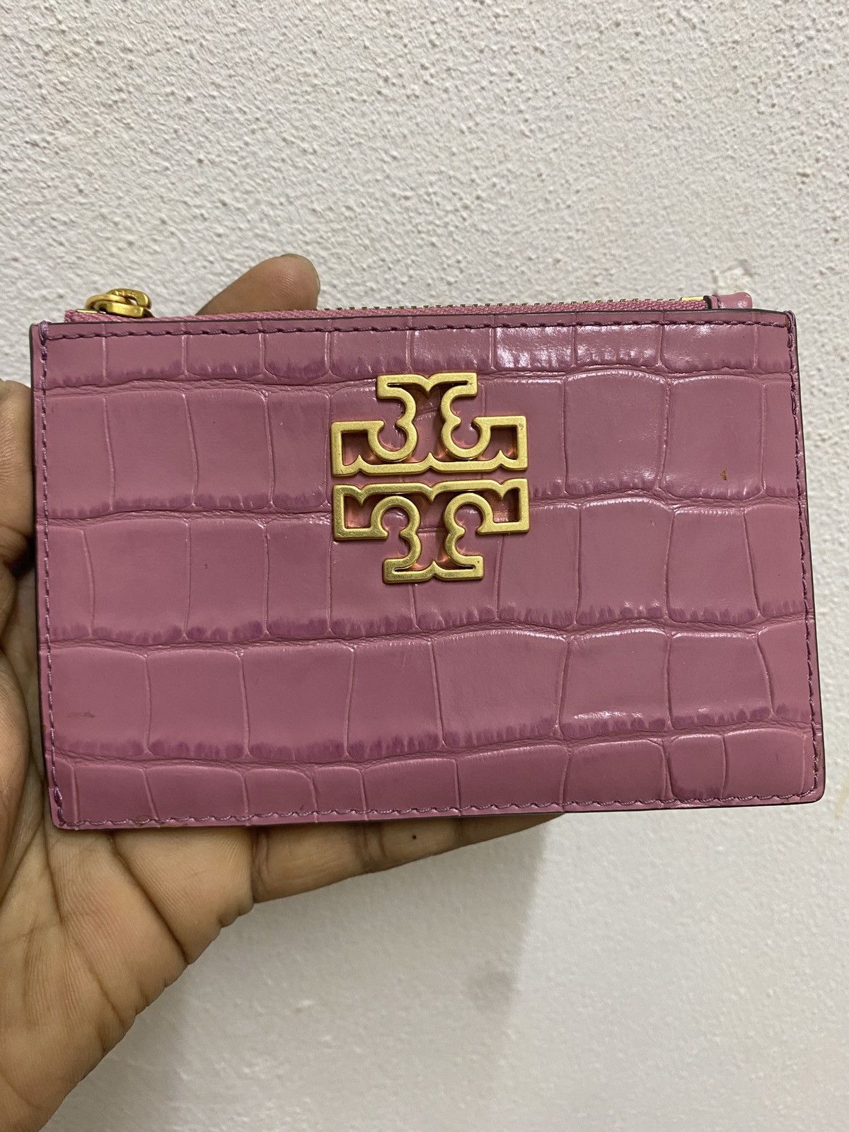 Tory Burch Tory Burch Britten Croc Zip Card Case Size ONE SIZE - 3 Thumbnail