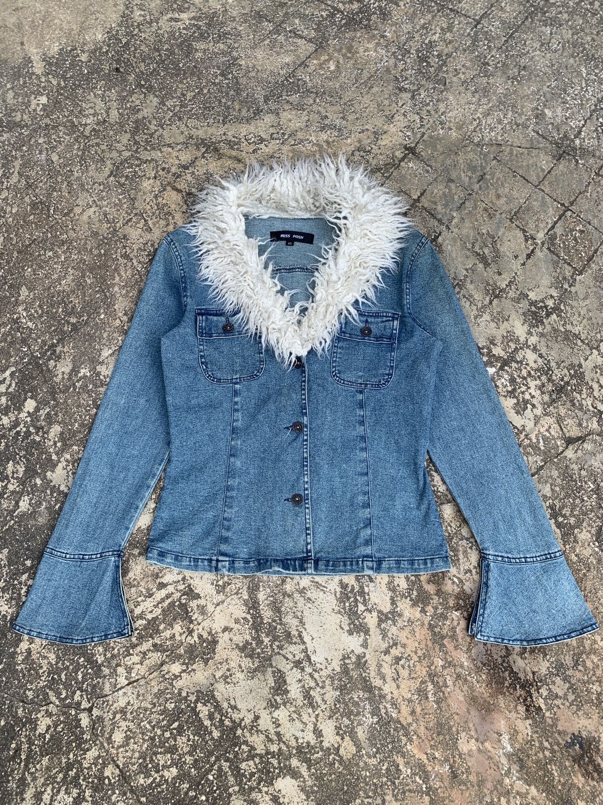 Japanese Brand × Seditionaries 2000s Miss Posh Jeans Fur Button Up Jacket Size S / US 4 / IT 40 - 1 Thumbnail