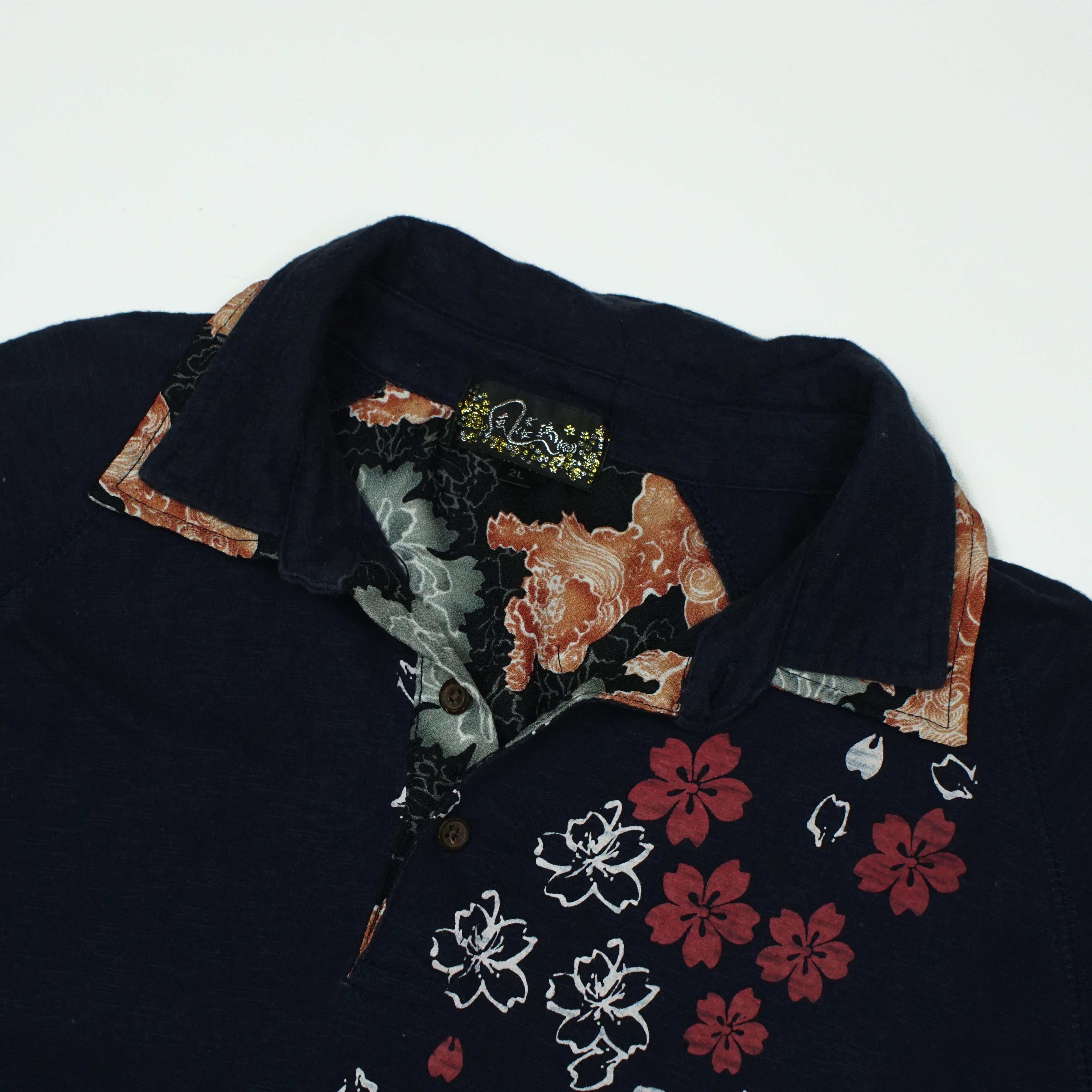 Japanese Brand *NoTariff Japan Traditional Dragon Graphic Collared T-Shirt Size US L / EU 52-54 / 3 - 5 Thumbnail