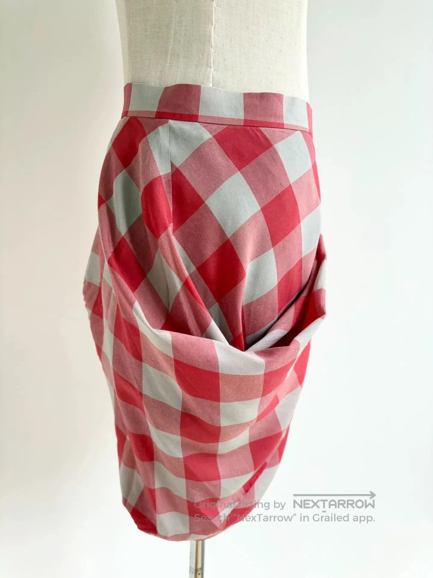 Vivienne Westwood Vivienne Westwood Vintage Red Gray Plaid Irregular Skirt. Size 39" - 2 Thumbnail