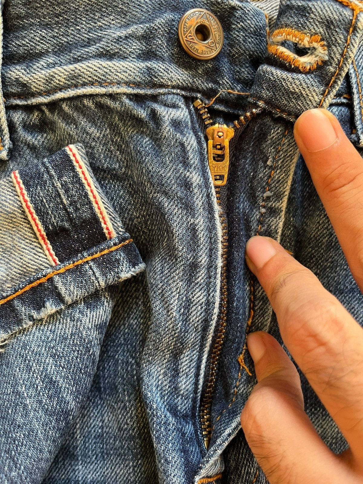 Roy Denim SALES 🔥 Vintage Roy Roger's Cult Selvedge Distressed Jeans Size US 35 - 4 Thumbnail