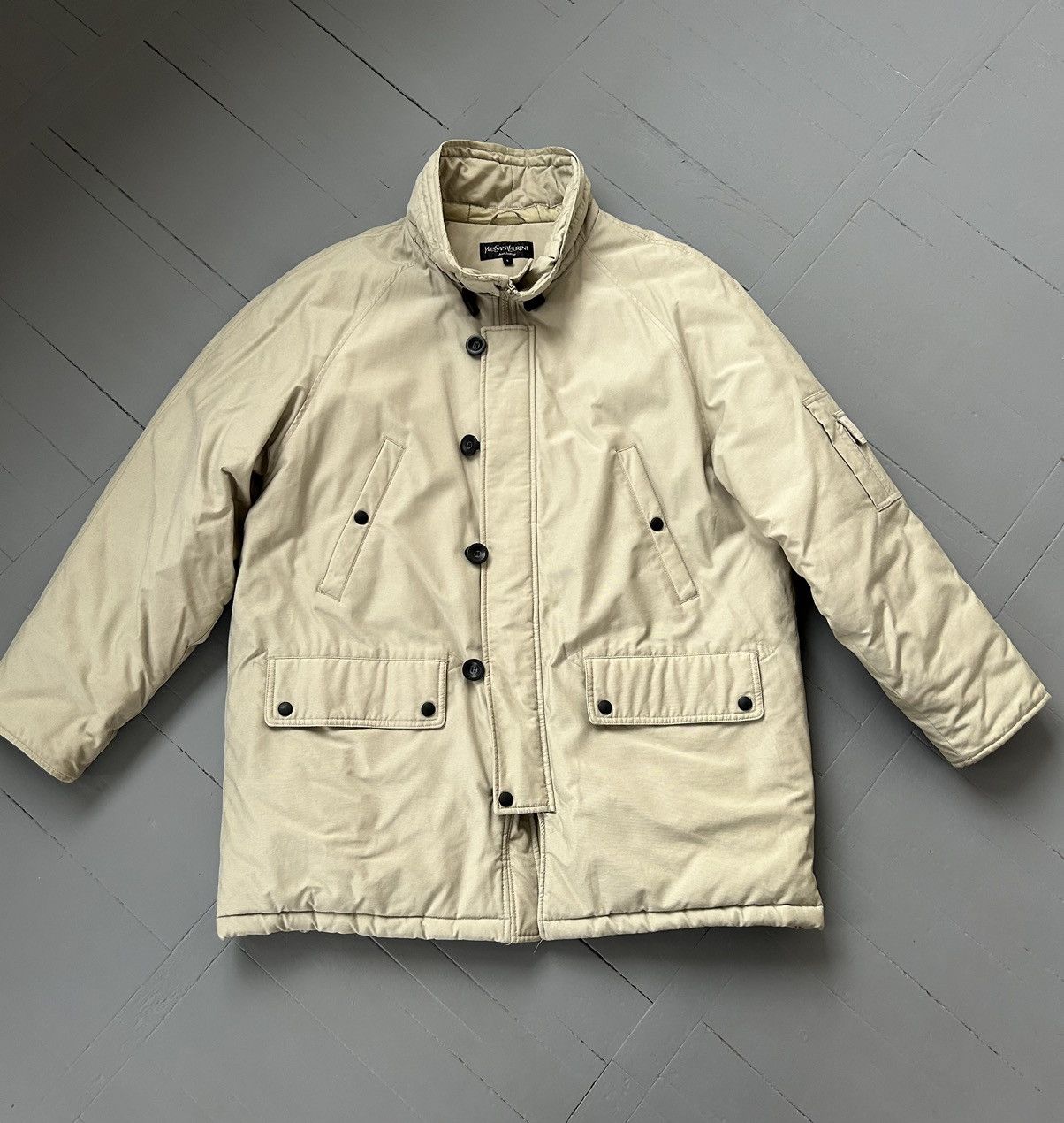 image of YVES Saint Laurent Coat Jacket in Beige, Men's (Size Large)