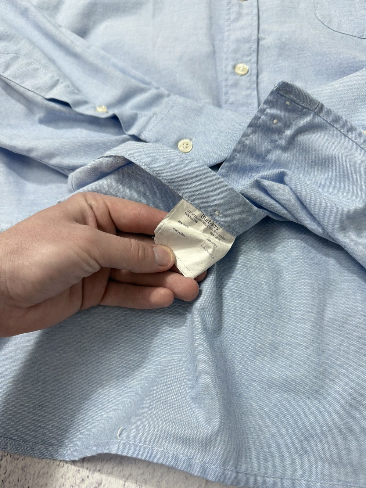 Burberry × Vintage Vintage Burberry London Blue Button Up Shirt Size XL Size US XL / EU 56 / 4 - 7 Thumbnail