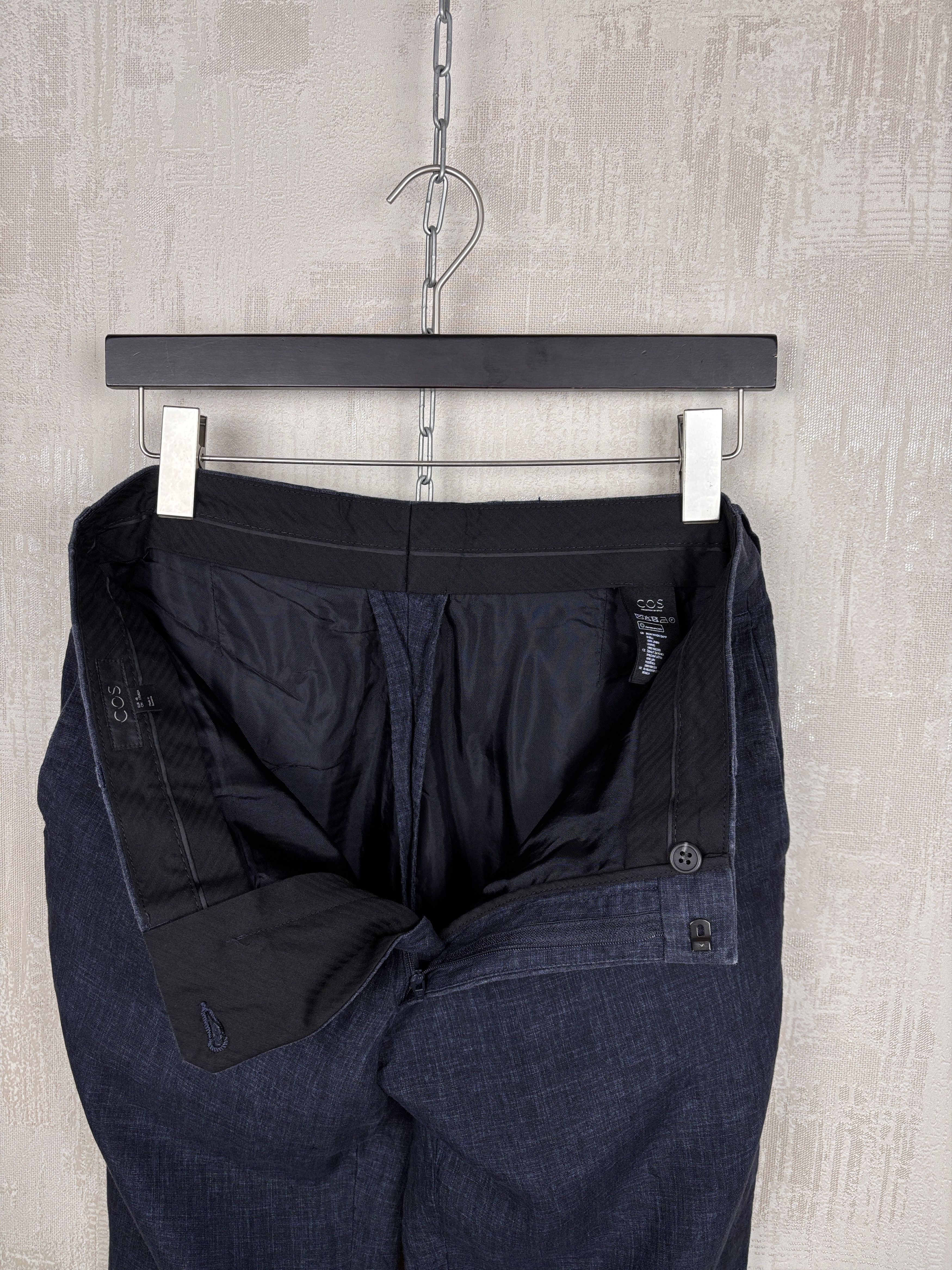 Cos COS Linen Chino Pants Men's Size EUR 48 (M) Navy Blue Size US 32 / EU 48 - 13 Thumbnail