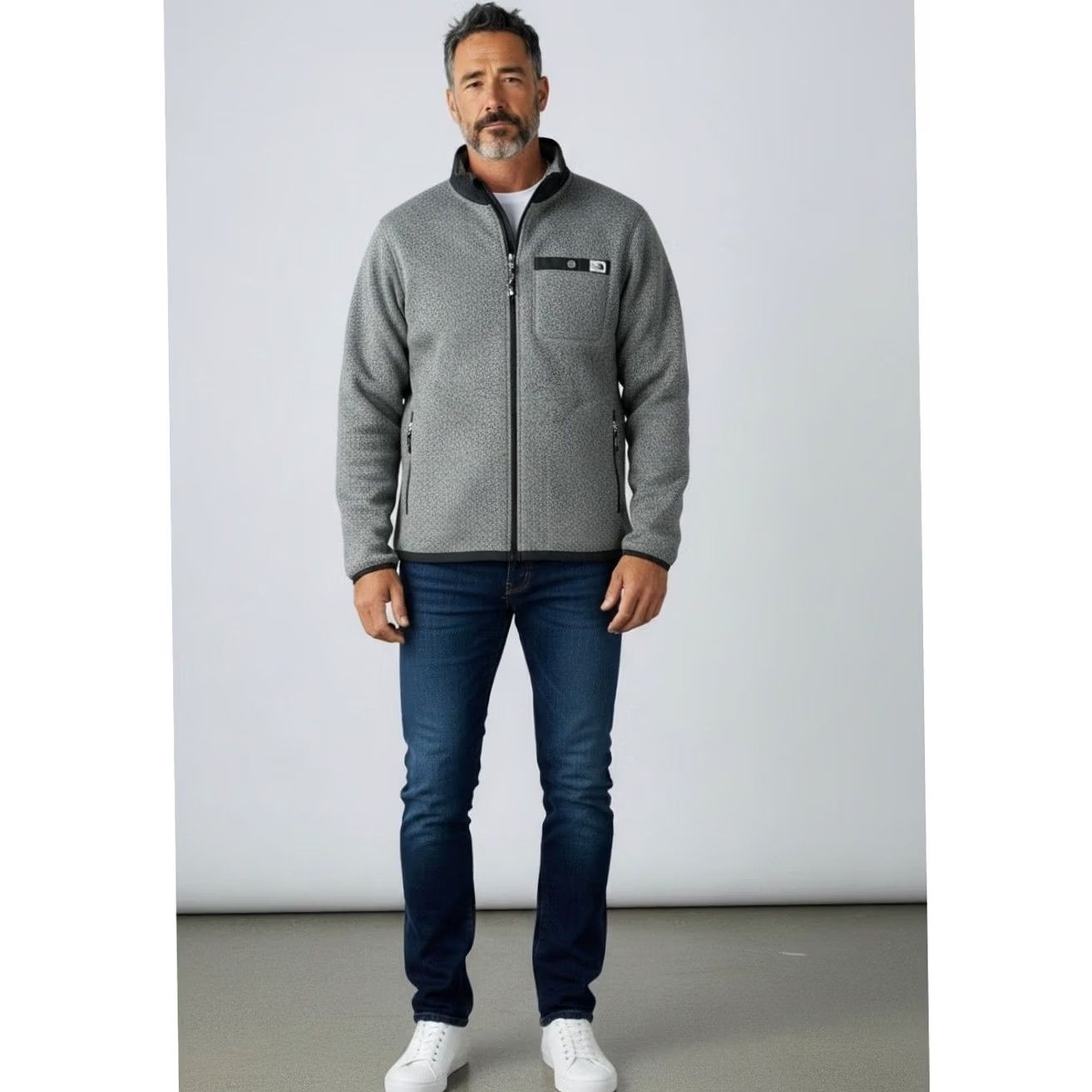 The North Face The North Face Gordon Lyons Full Zip Sweater Fleece Jacket Mens XL Heather Gray Size US XL / EU 56 / 4 - 4 Thumbnail