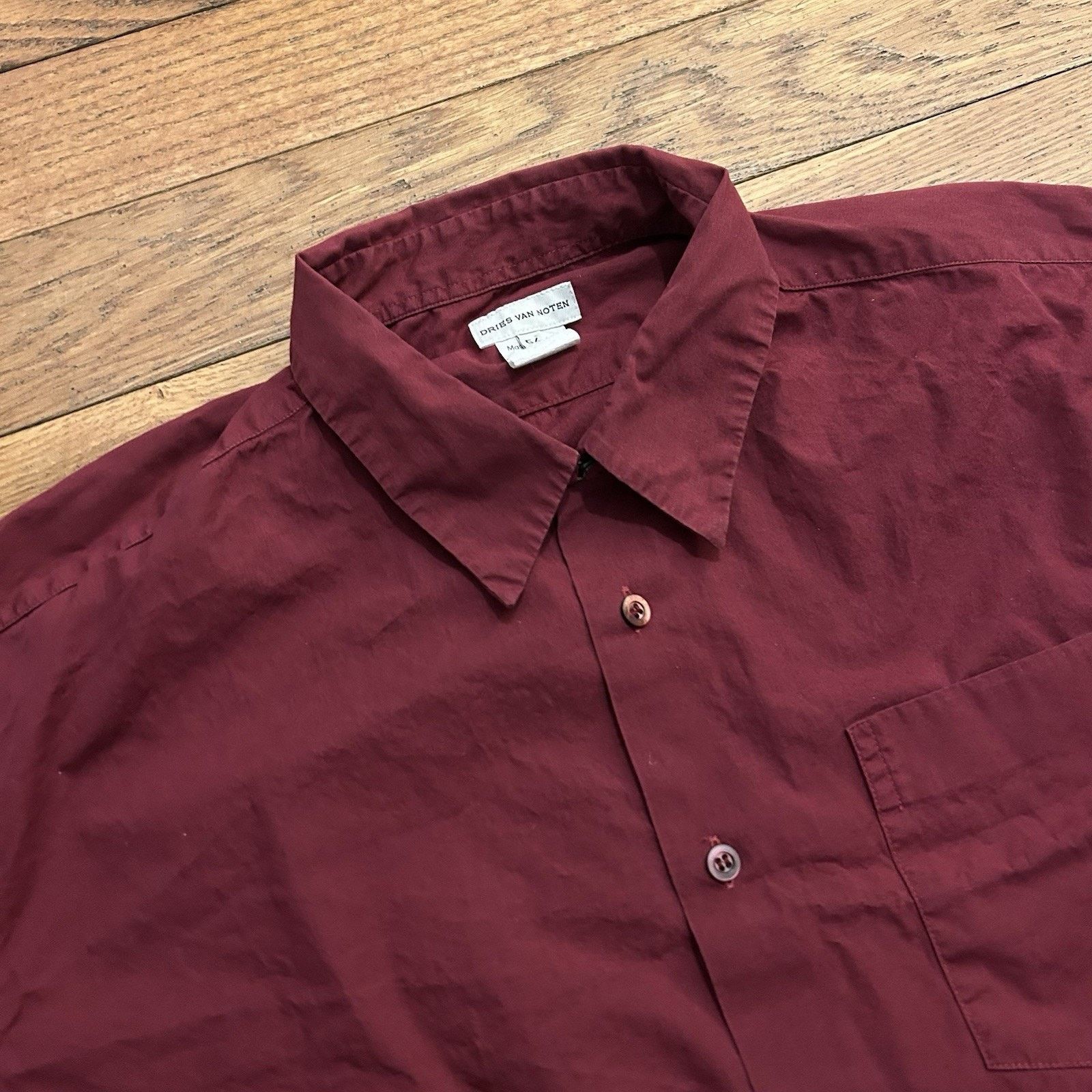 Dries Van Noten Hook Clasp Red Elastic Sleeve Patch Button Up Shirt 54 Size US XL / EU 56 / 4 - 2 Thumbnail