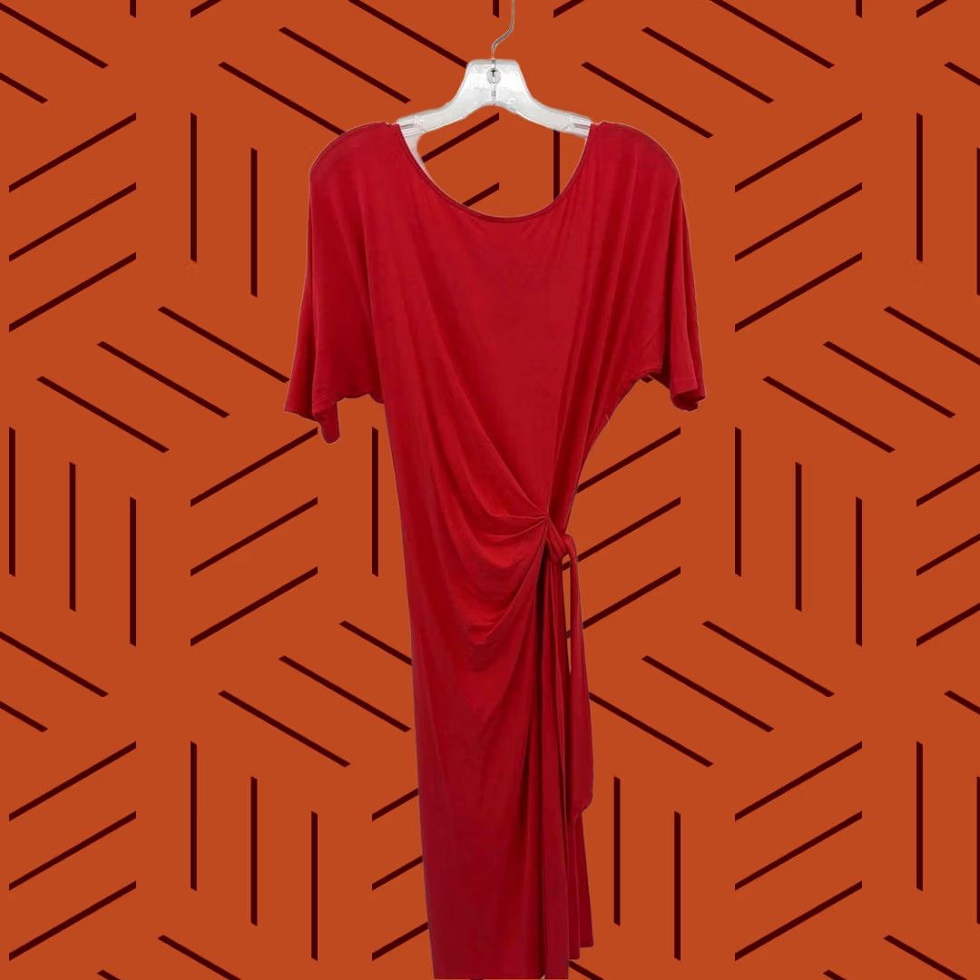 Ann Taylor Pre-Owned Ann Taylor Red Size Small Midi Short Sleeve Dress Size 28" / US 6 / IT 42 - 1 Thumbnail