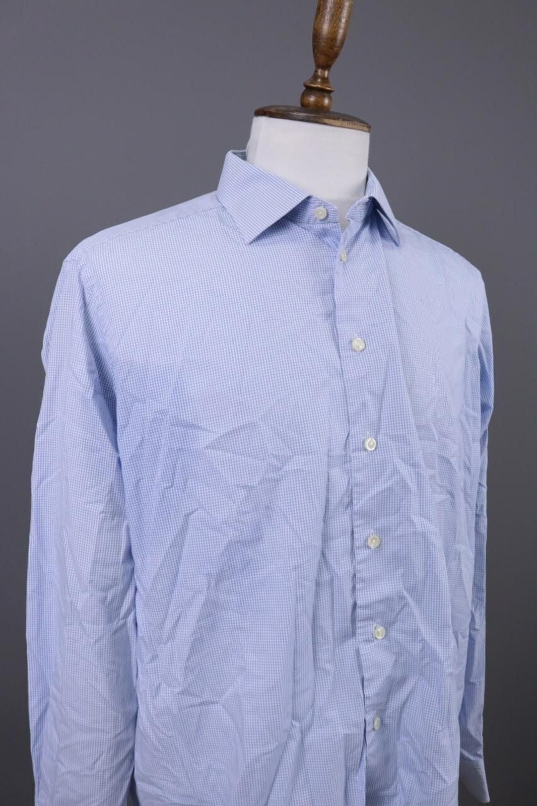 Eton Eton Contemporary Blue Check Dress Shirt Size 45 / 17 Size US M / EU 48-50 / 2 - 4 Thumbnail