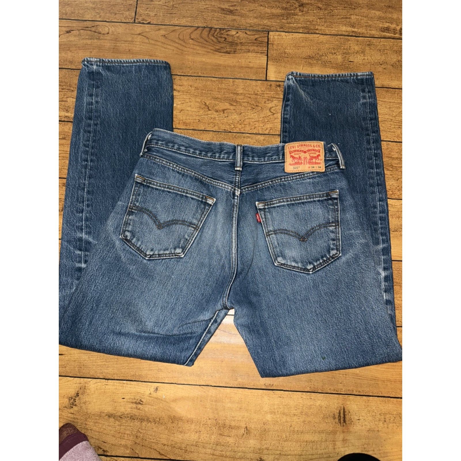 Levi's VINTAGE Levi's 501 Jeans Denim Blue 90s Button Fly 32x31 Mens Regular Straight Jeans Size US 32 / EU 48 - 6 Thumbnail