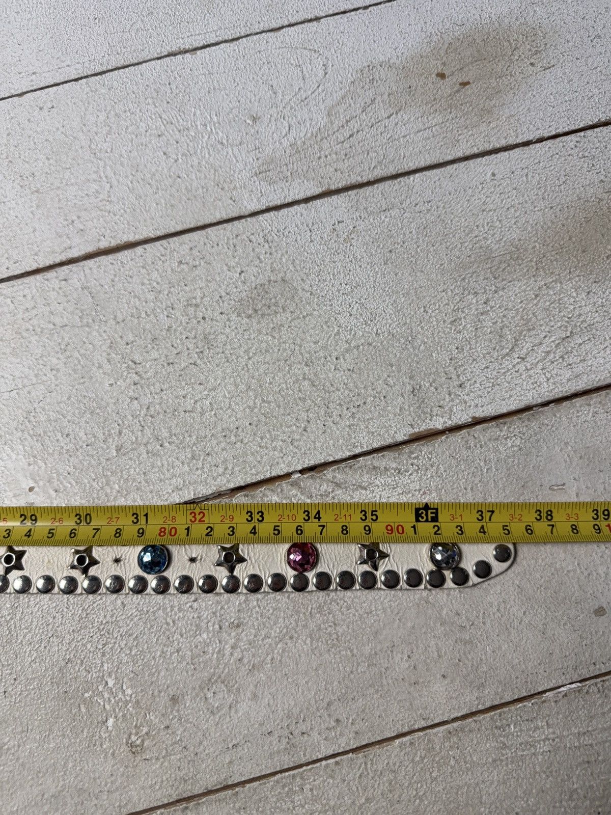 Hysteric Glamour Vintage Leather Belt Y2K Rhinestones Punk Metal Avant Garde Size ONE SIZE - 14 Thumbnail