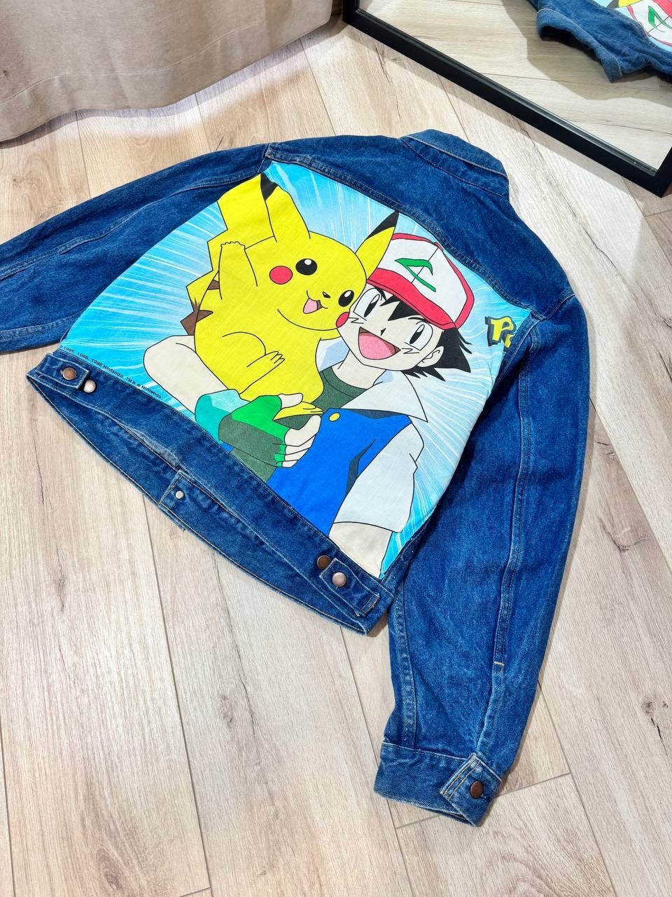 Pokemon Vintage 80s Nutmeg Mills USA Pokemon Custom Denim Jacket Size US XL / EU 56 / 4 - 2 Thumbnail