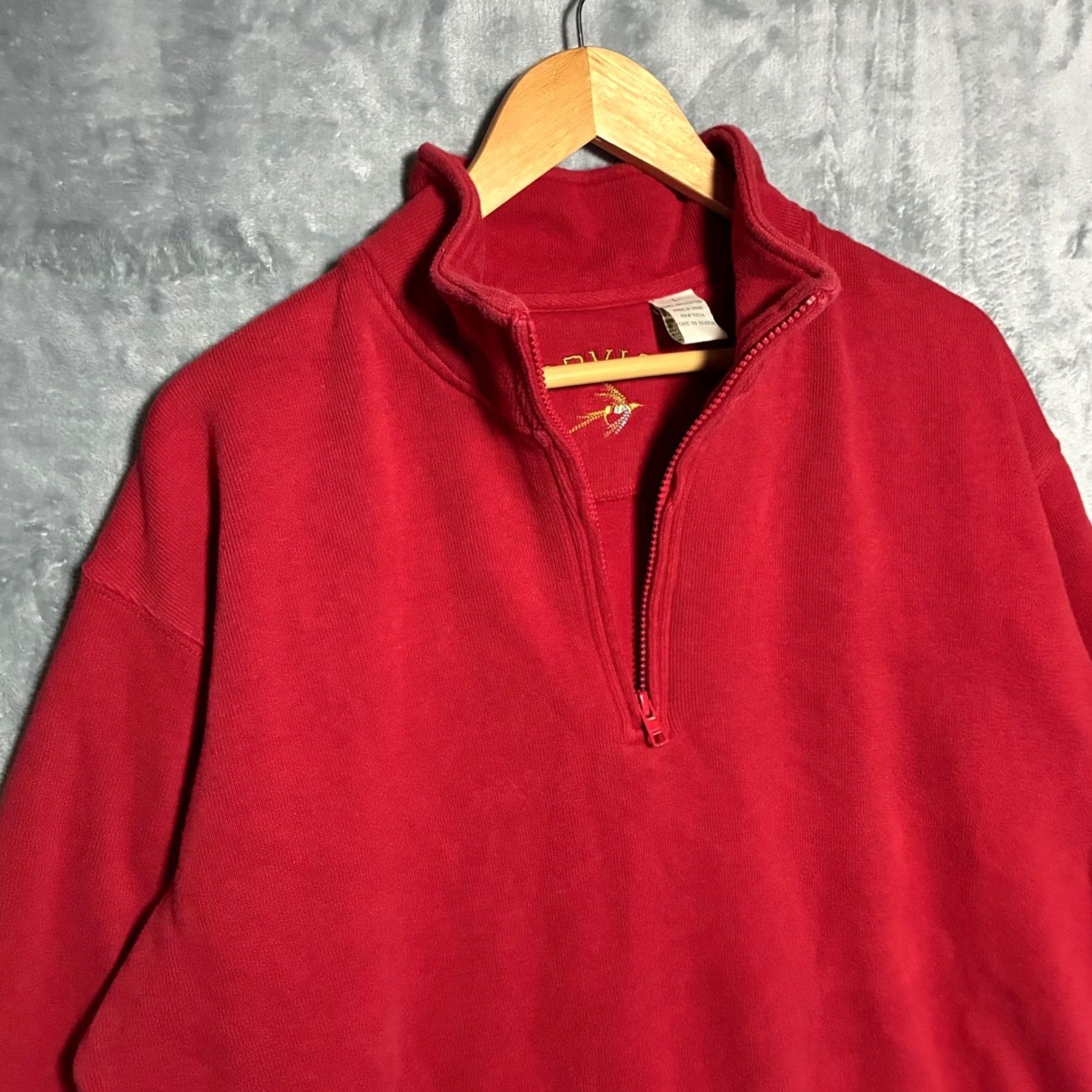 Orvis VINTAGE Orvis Sweatshirt Red Cotton Quarter Zip Pullover Mens Large Size US L / EU 52-54 / 3 - 3 Thumbnail