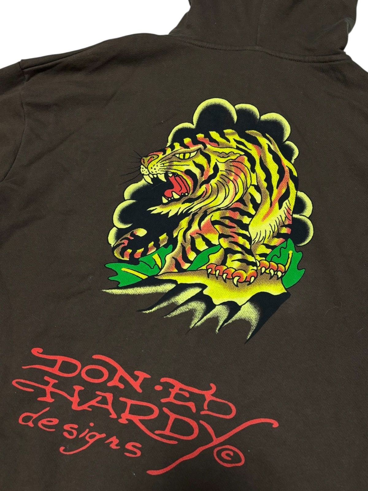 Ed Hardy Y2K Ed Hardy Hoodie Zip Up Sun Faded Tiger Angry Logo Rap Size US XL / EU 56 / 4 - 2 Thumbnail
