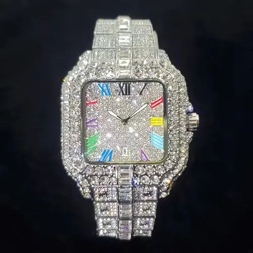 Jewelry Kitajima x Juri Iced Out Square Colorful Number Watch Size ONE SIZE - 6 Thumbnail