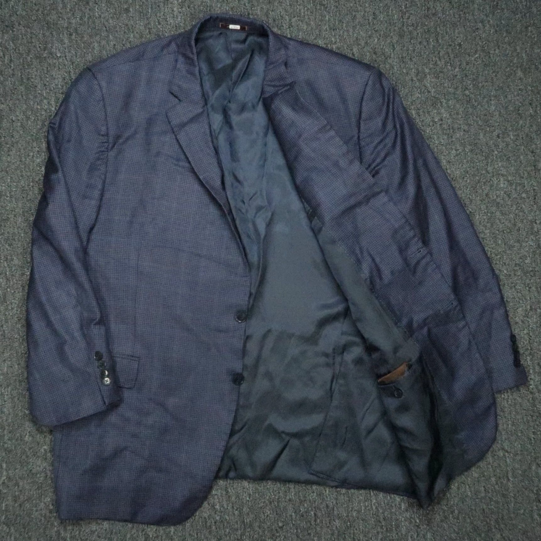 Peter Millar VINTAGE Peter Millar Blazer Men 50 Regular Fit Wool Gingham Check Long Sleeve Double Vented Suit Jacket Size 50R - 3 Thumbnail
