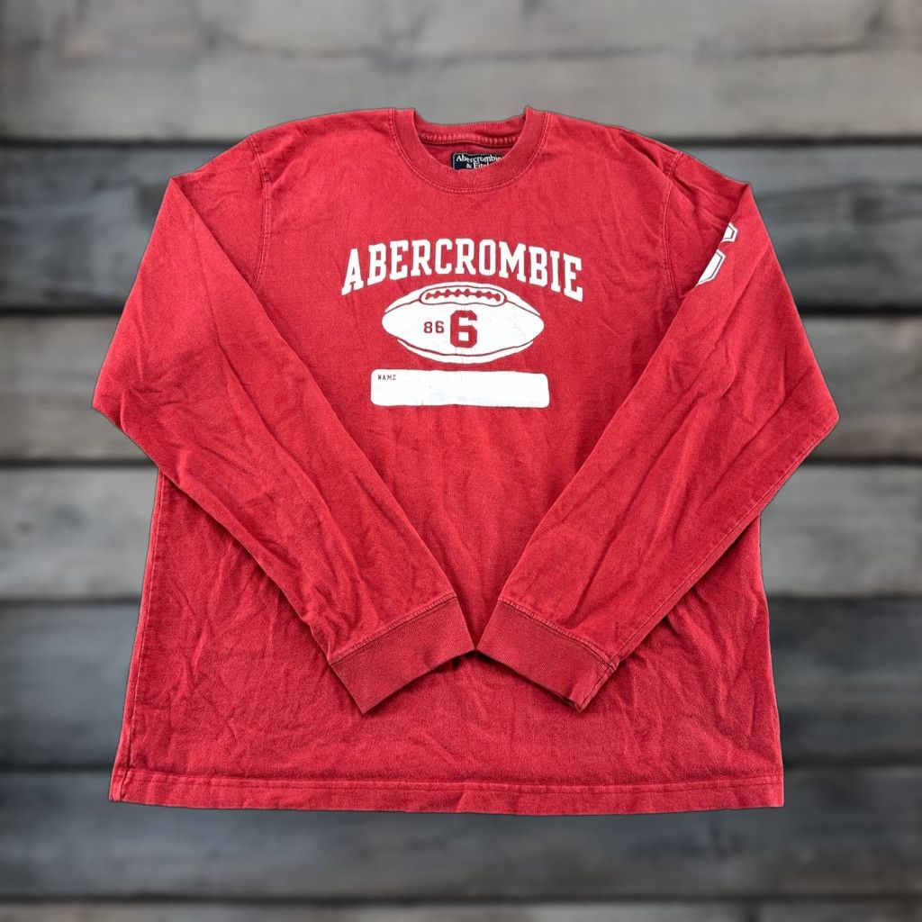 Abercrombie & Fitch VINTAGE Abercrombie & Fitch Shirt Mens L Red Pullover Football Cotton 90s Sweatshirt Crew Neck Long Sleeve Fleece Logo Size US L / EU 52-54 / 3 - 1 Thumbnail