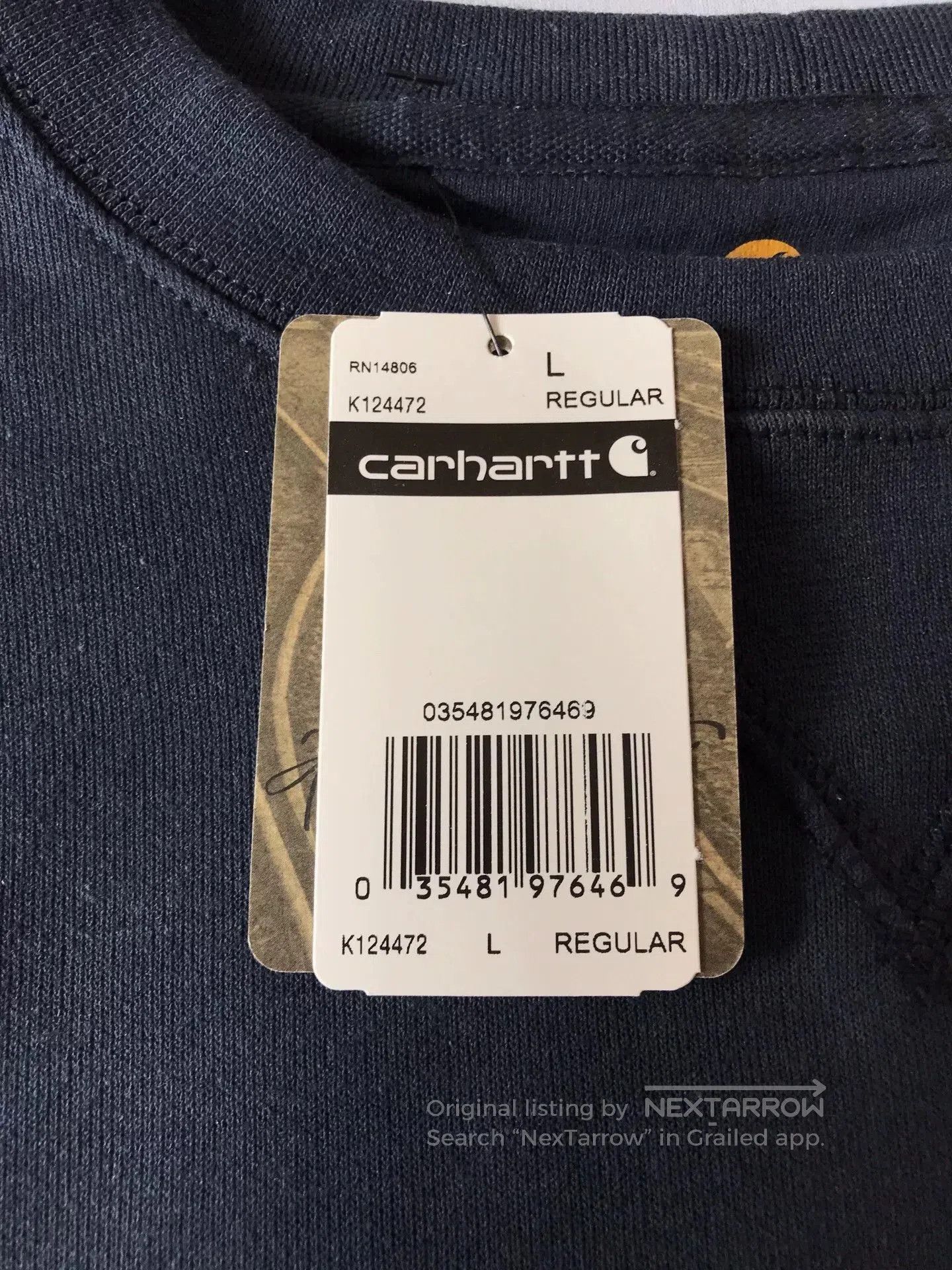 Carhartt Carhartt K124 Navy Crewneck Sweatshirt. Size US L / EU 52-54 / 3 - 7 Thumbnail
