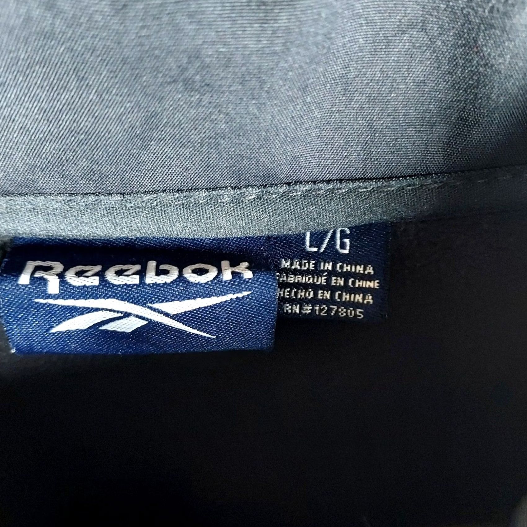 Reebok Reebok Mens Large Full Zip Fleece Jacket Gray Black Hooded Athletic Activewear Shirt? Size US L / EU 52-54 / 3 - 5 Thumbnail