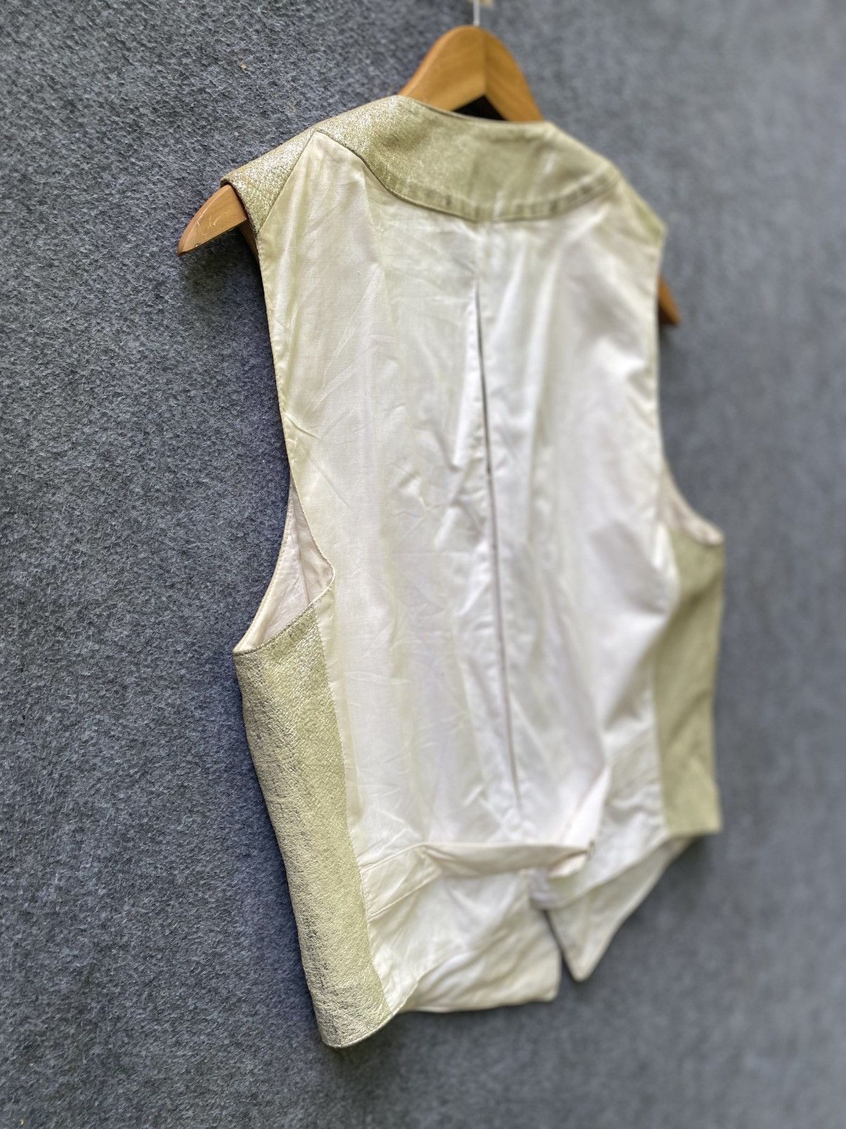 Dirk Bikkembergs Archive Dirk Bikkembergs Hommes Metallic Gold Leather Vest Size 46S - 7 Thumbnail