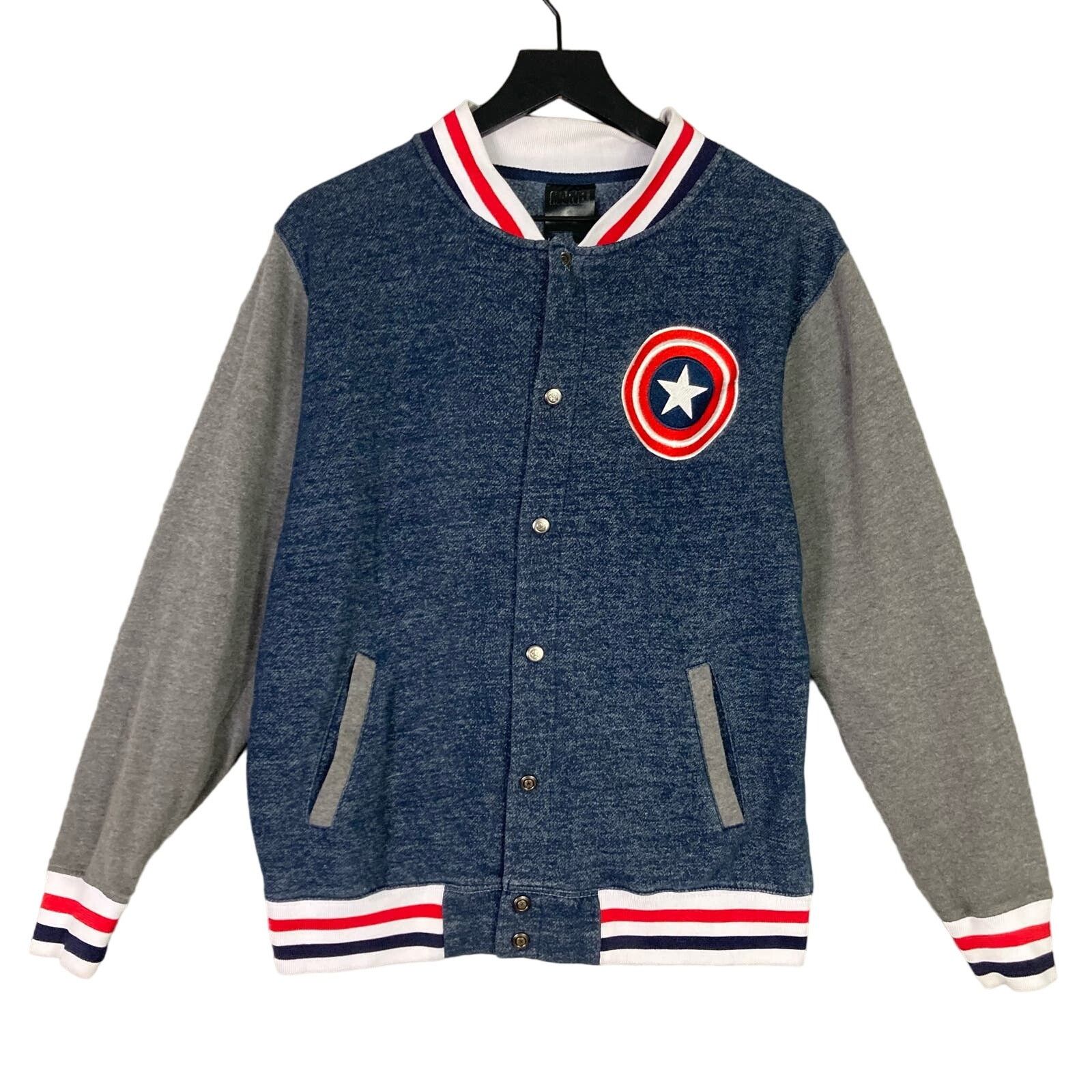 Disney × Marvel Comics Captain America Men's M Marvel Button-Up Shirt Jacket S Size US M / EU 48-50 / 2 - 1 Thumbnail