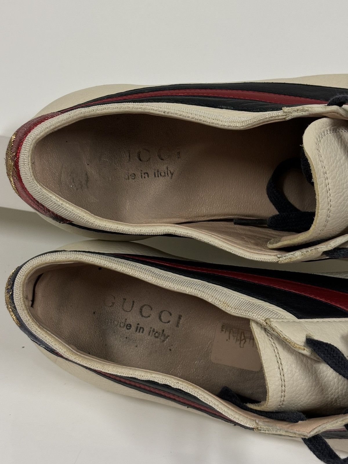 Designer × Gucci × Paolo Gucci FALACER Web Hebron Leather Stripe Low-Top Sneakers Trainers Size US 7.5 / EU 40-41 - 13 Thumbnail