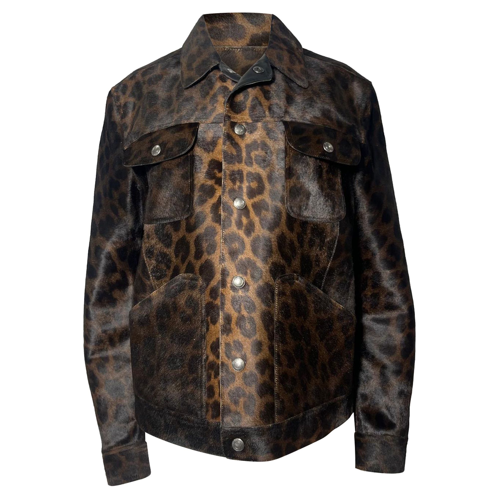 Tom Ford Tom Ford Leopard Print Buttoned Jacket with Pockets in Brow Size L / US 10 / IT 46 - 1 Thumbnail
