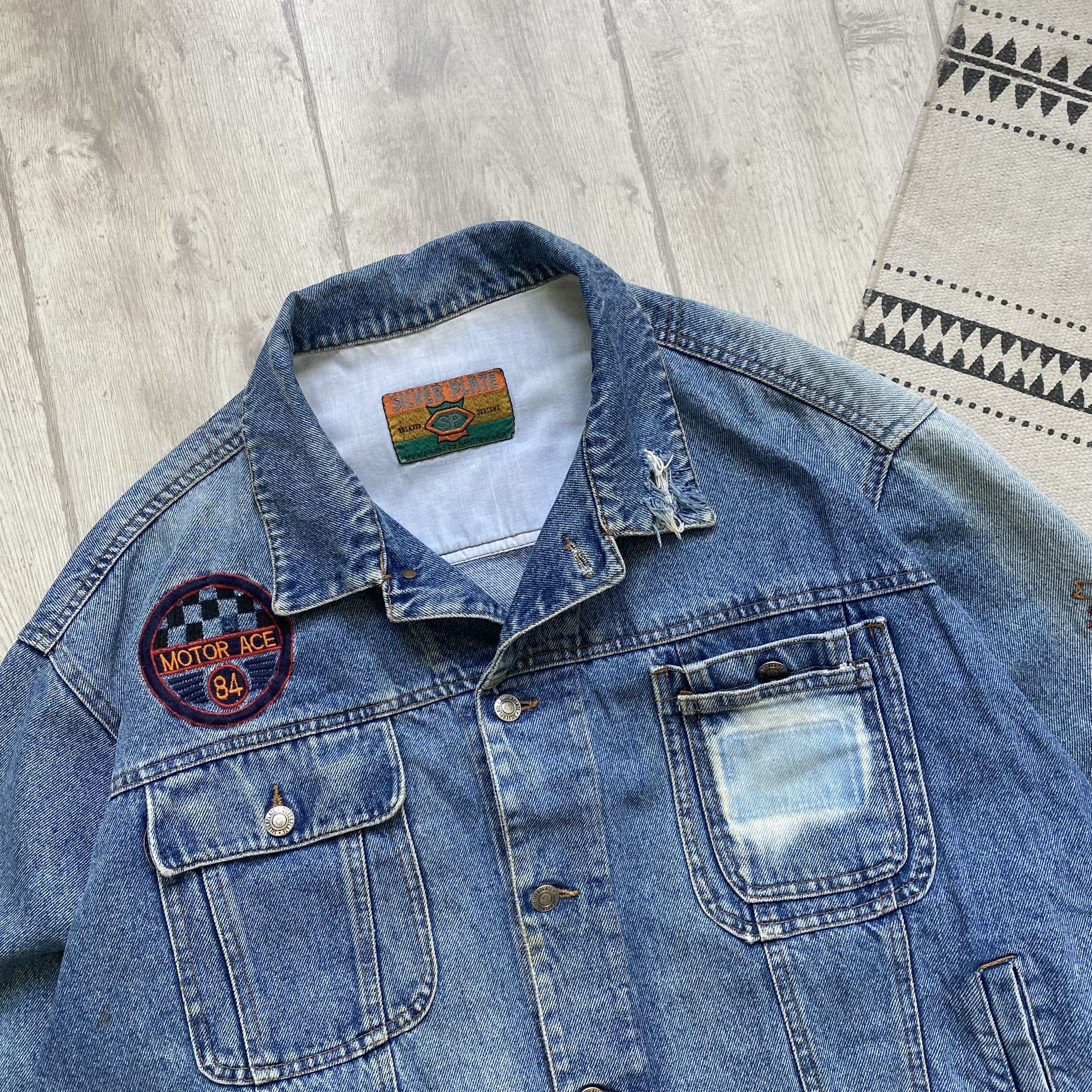 Wrangler Vintage 80s Racing Denim jacket Faded Distressed Wrangler Size US XL / EU 56 / 4 - 2 Thumbnail