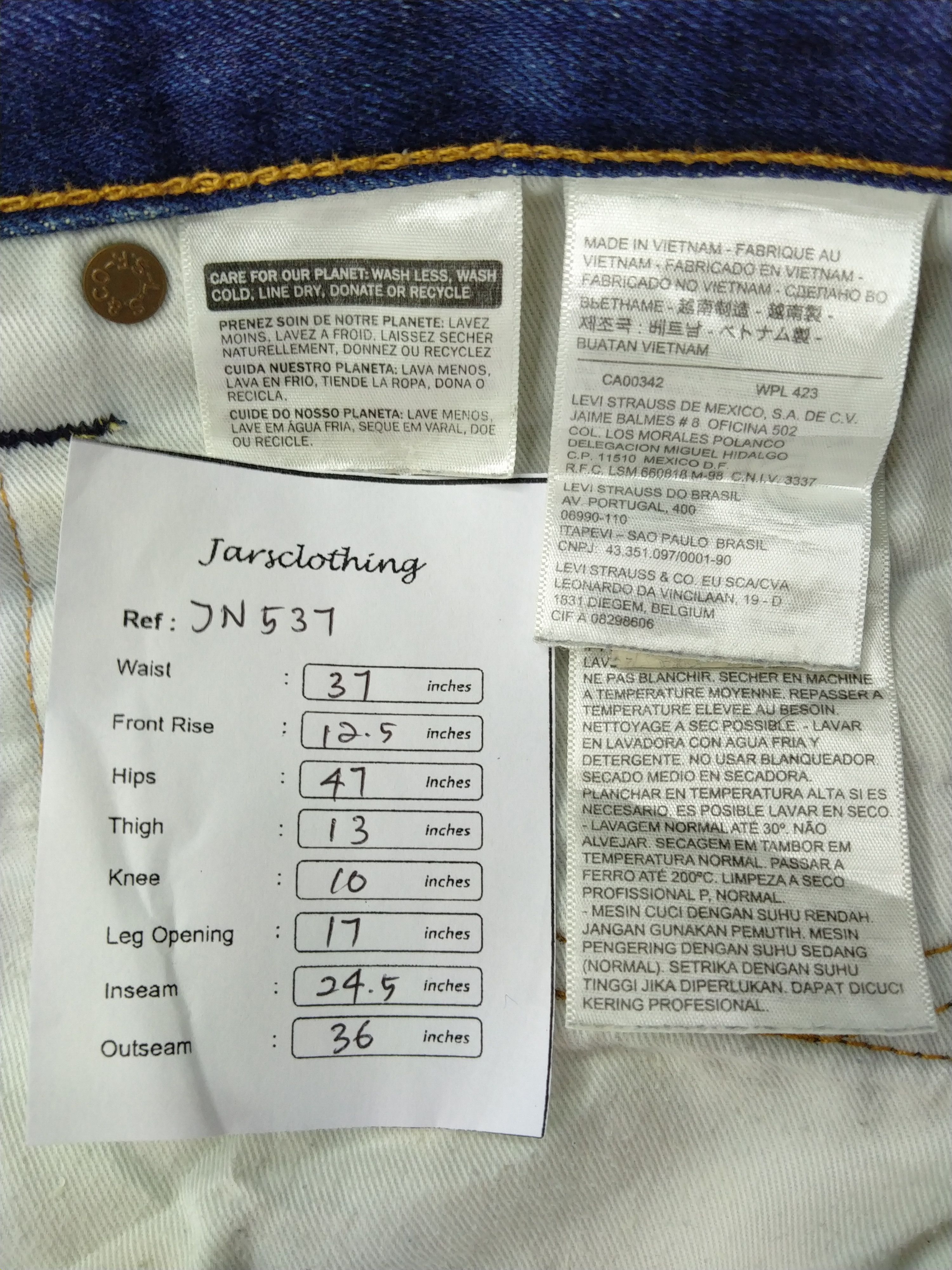 Levi's Dark Blue Levi's 505 Denim 37x24.5 -JN537 Size US 37 - 8 Thumbnail