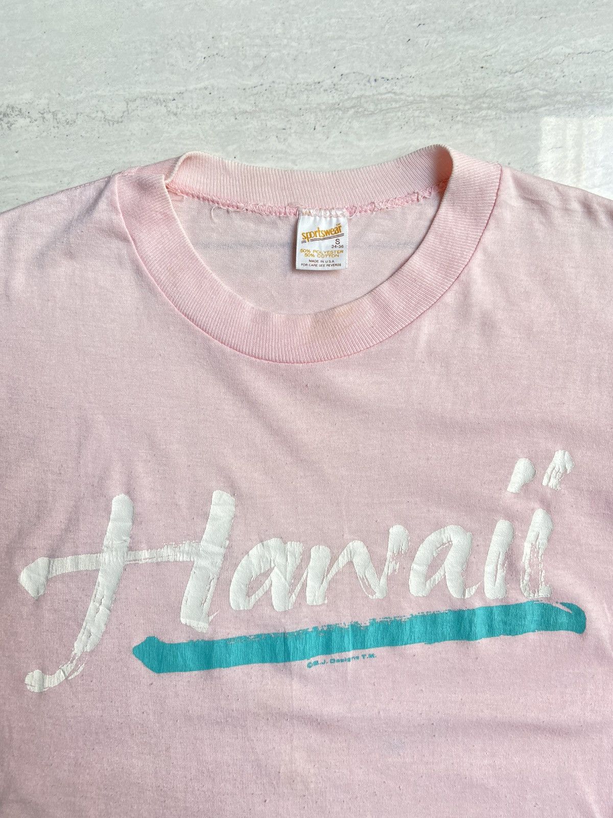 Vintage SPORTSWEAR Pink Hawaii T-Shirt Size US XS / EU 42 / 0 - 9 Thumbnail