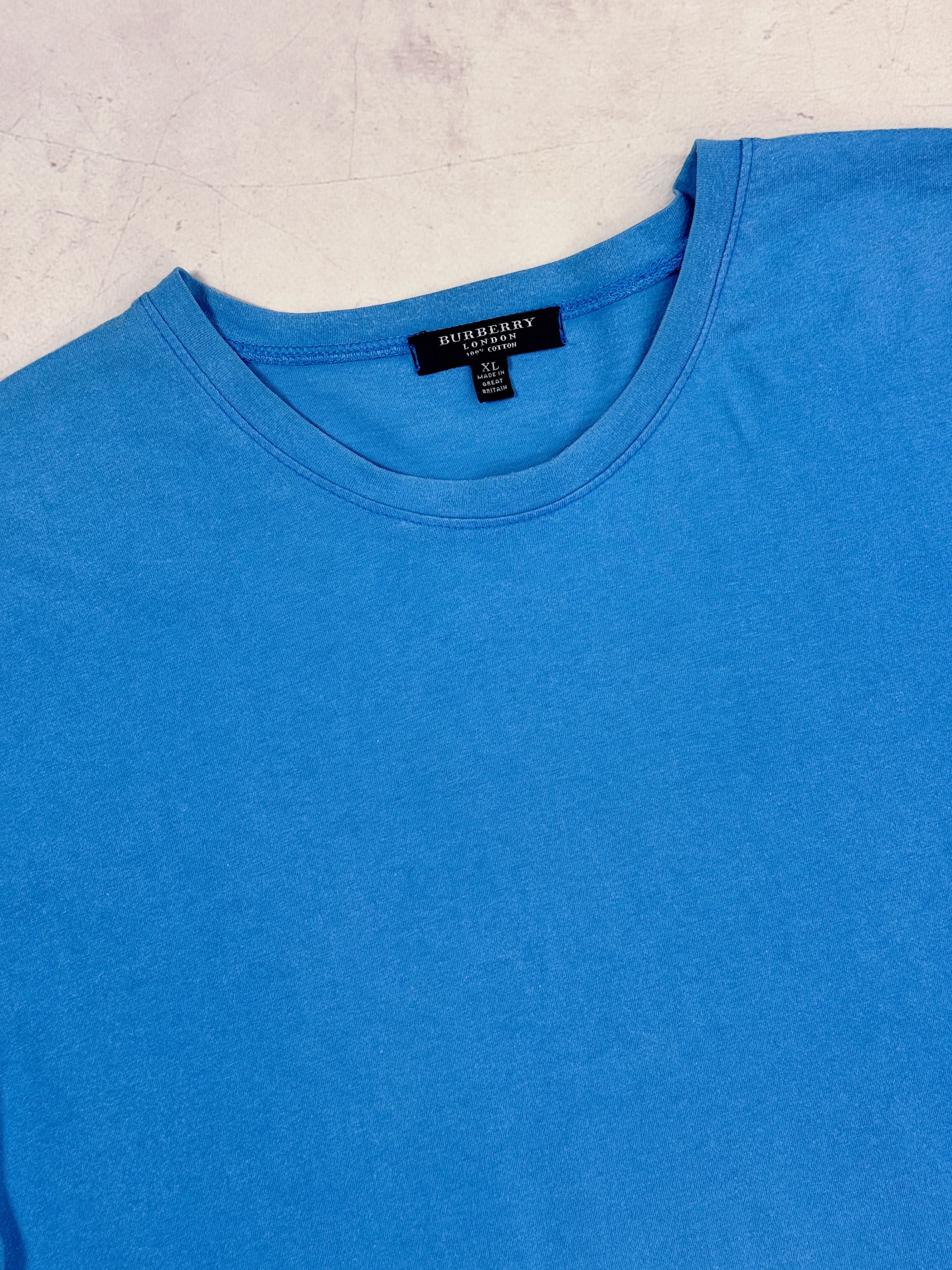 Burberry Vintage Burberry London T-Shirt Lampas Logo Blue Cotton Size US M / EU 48-50 / 2 - 3 Thumbnail