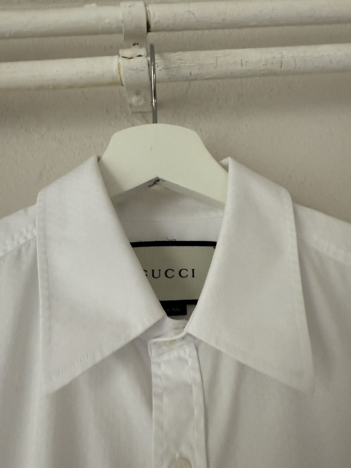Gucci White Diamond-Pattern Textured Cotton Shirt Size US M / EU 48-50 / 2 - 4 Thumbnail