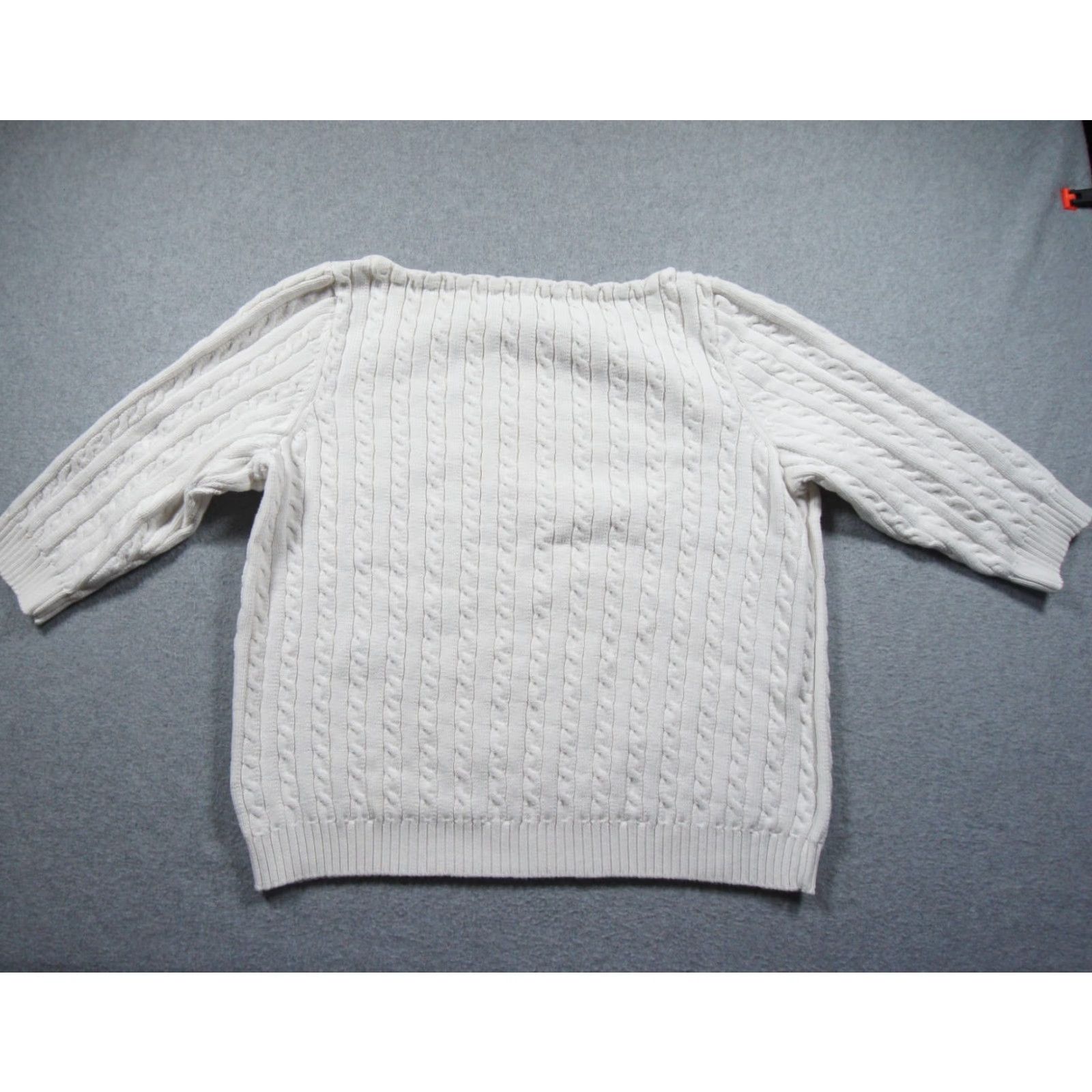 Ralph Lauren Lauren Ralph Lauren Sweater Womens 2X White Cable Knit Pullover Cotton Ladies Shirt Size XXL / US 16-18 / IT 52-54 - 7 Thumbnail
