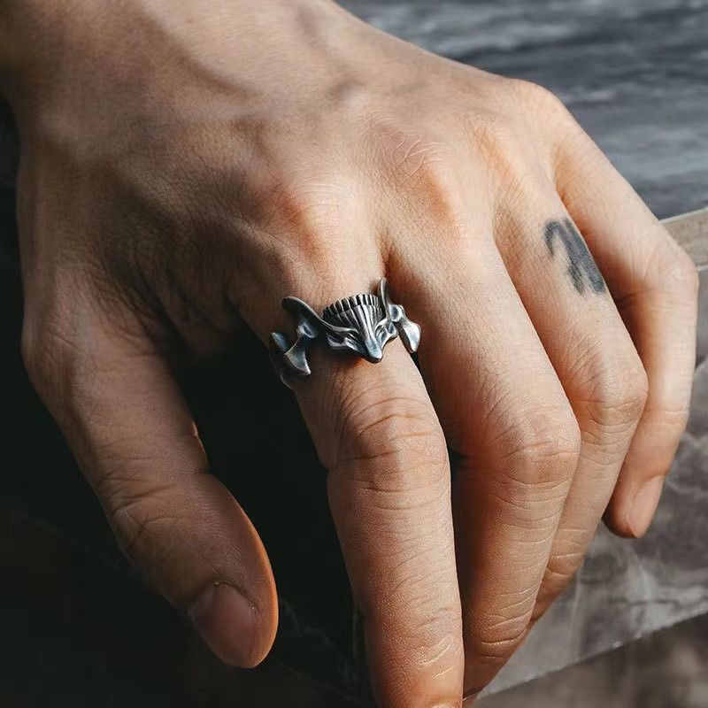 Jewelry Skull Vintage Jewelry Rings Open Chrome Ring (Size 7-13) Size ONE SIZE - 6 Thumbnail
