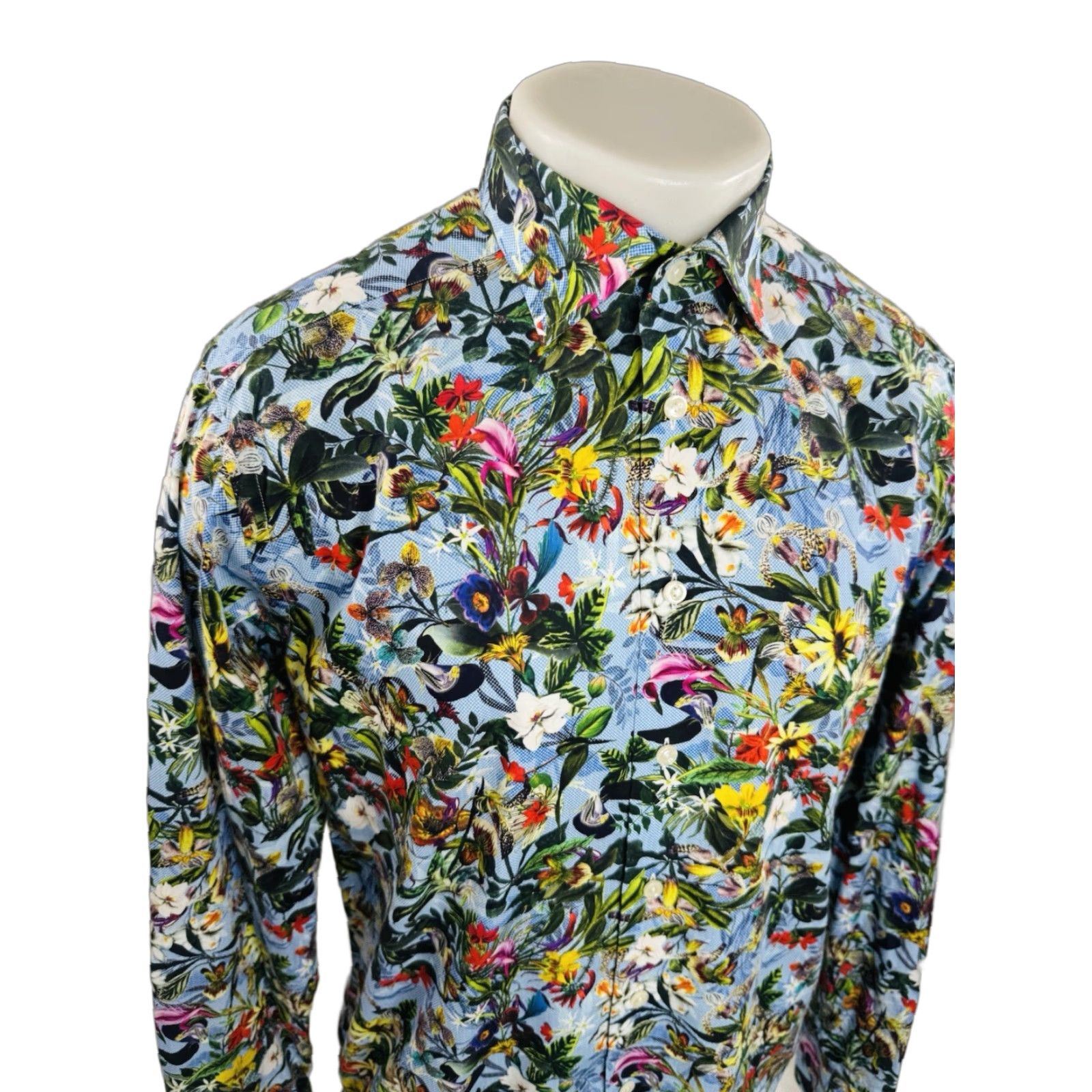 Eton Eton Colorful Floral 16 41 M Slim Fit Shirt EXCELLENT Button-Up Long Sleeve Multicolor Floral Pattern Men’s Shirt B10.5 Size US M / EU 48-50 / 2 - 1 Thumbnail