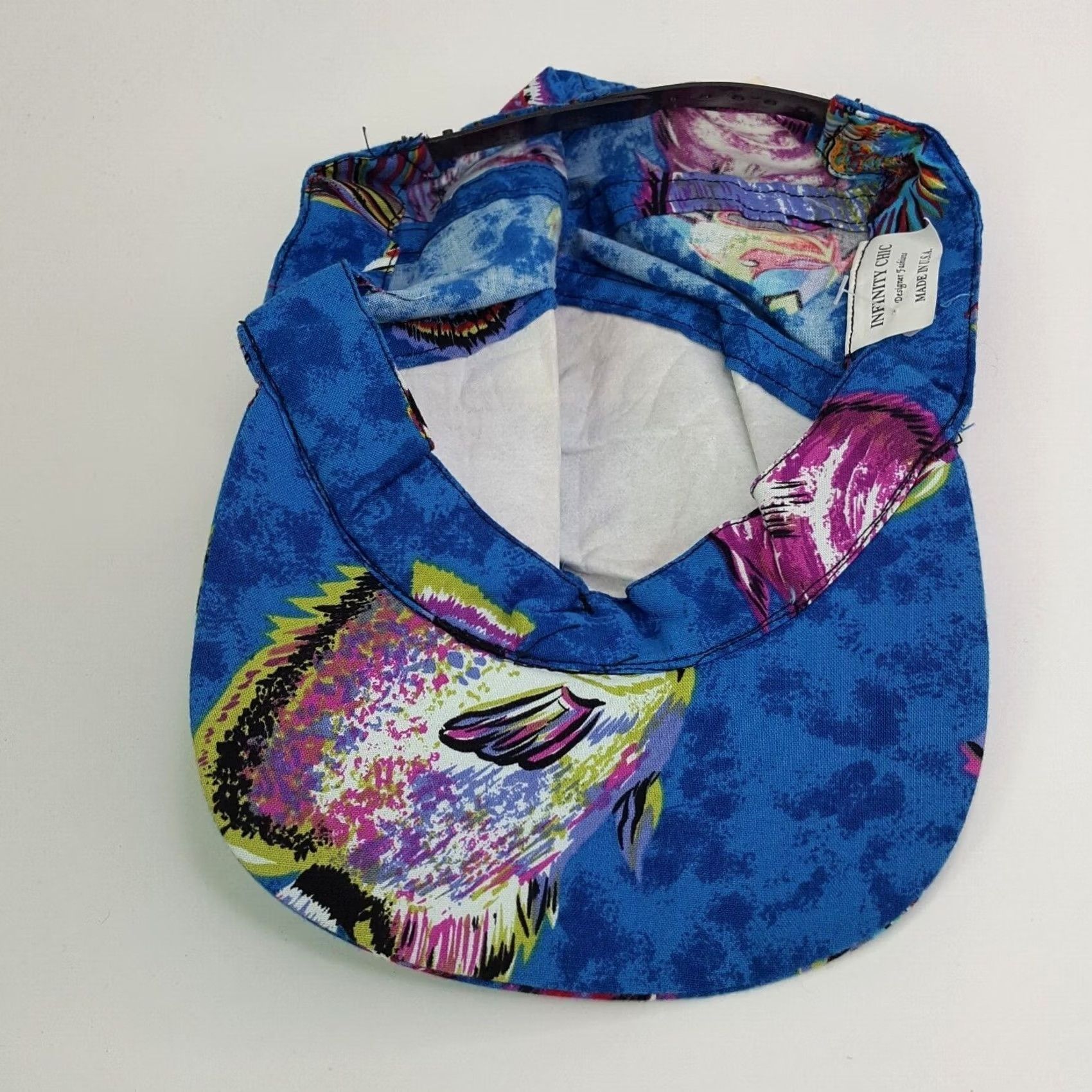 Vintage VINTAGE Infinity Chic Baseball Cap Hat Adjustable USA Made Blue 90s Tropical Fish Snapback Mens Hat Size ONE SIZE - 7 Thumbnail