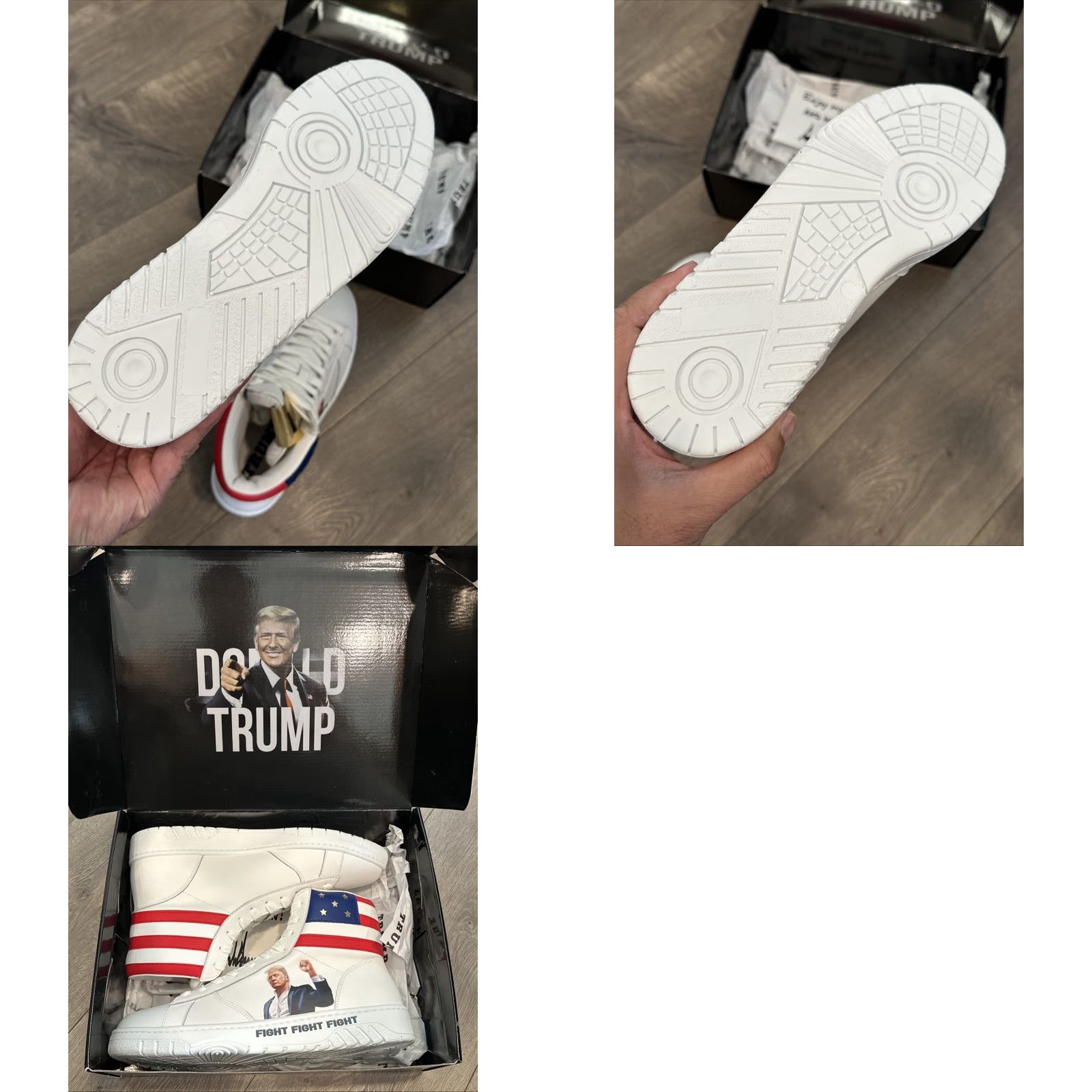 Vintage Trump Sneakers High Top White Mens Size 11 FIGHT MAGA 3612/5000 SIGNED Leather Upper Athletic Shoes Size US M / EU 48-50 / 2 - 8 Thumbnail