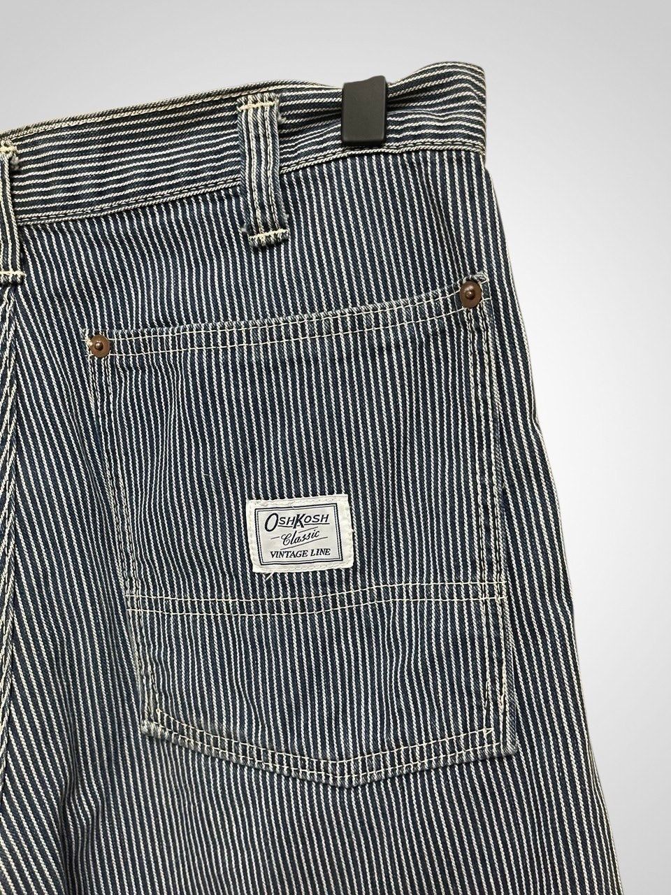 Vintage Oshkosh Hickory Stripe Pant Talon Zipper Archive in Blue, Men's (Size 29) — image 4 of 6