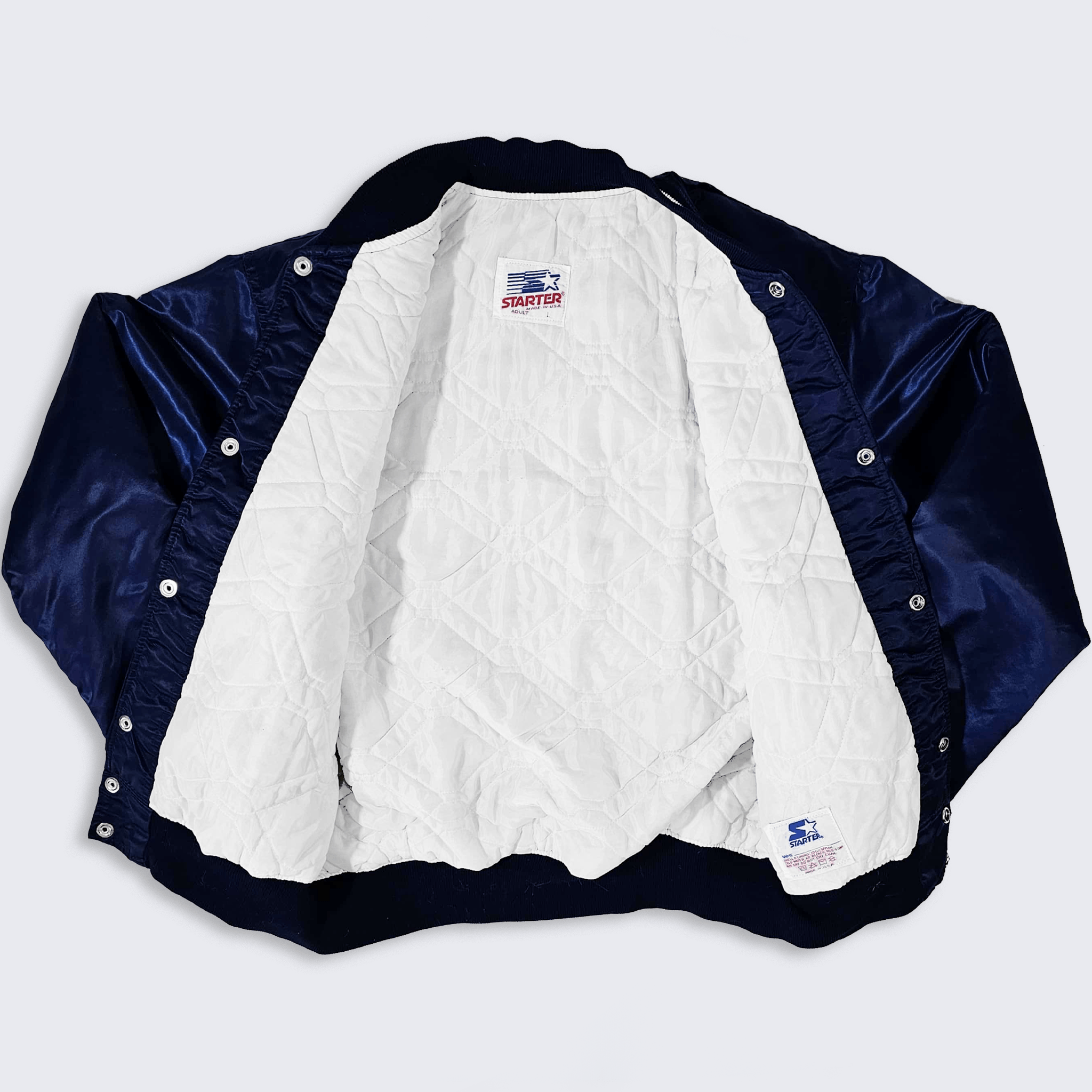 Starter Penn State Nittany Lions Vintage 80s Satin Bomber Jacket Size US L / EU 52-54 / 3 - 3 Thumbnail