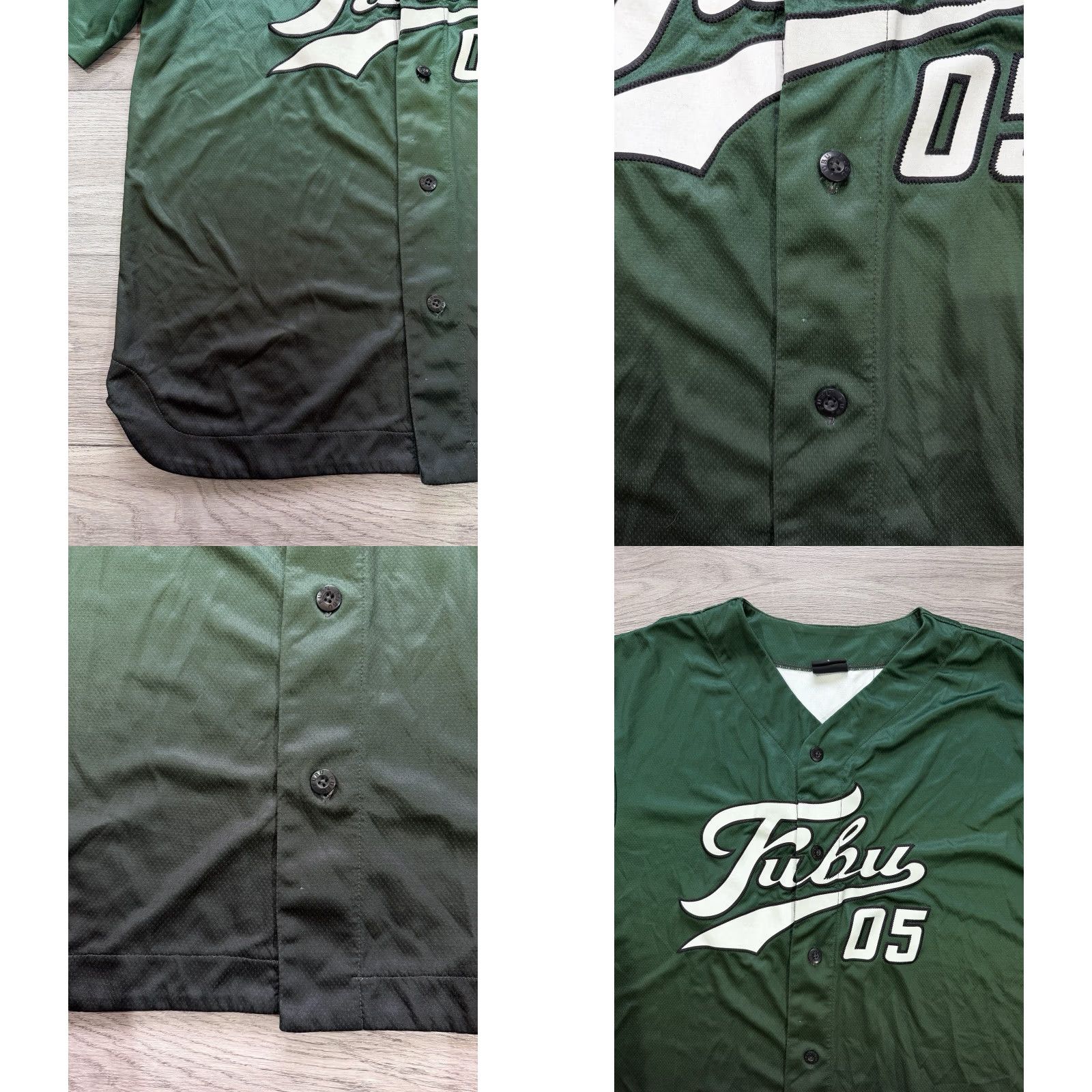 Fubu FUBU Green Baseball Jersey Shirt Hip Hop Y2K Men’s L Large Short Sleeve T-Shirt Shirts Mens 90s Sports Color Green Size US L / EU 52-54 / 3 - 8 Thumbnail