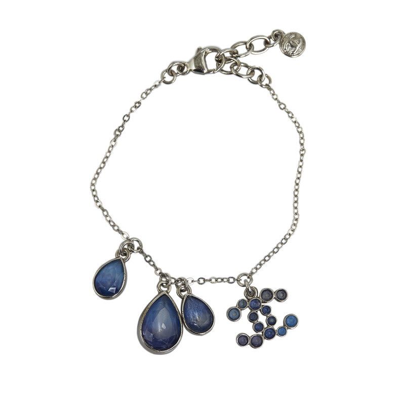 image of Chanel Colored Stone Bracelet in Silver, Women's