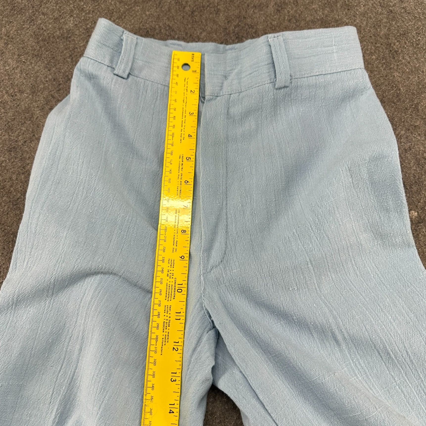 Bell VINTAGE Flare Pants Womens 24x30 Blue Polyester Bell Bottom 70s Wide-Leg Rock Jeans? Size 42" / US 20 - 4 Thumbnail