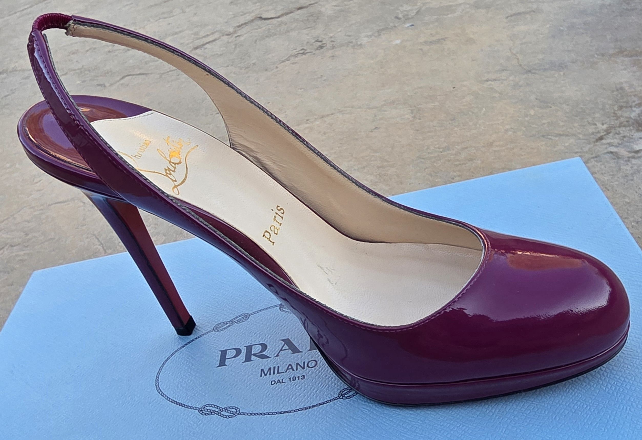Christian Louboutin Christian Louboutin Horatio Sling Heel Magenta EU 37.5 Size US 7.5 / IT 37.5 - 9 Thumbnail