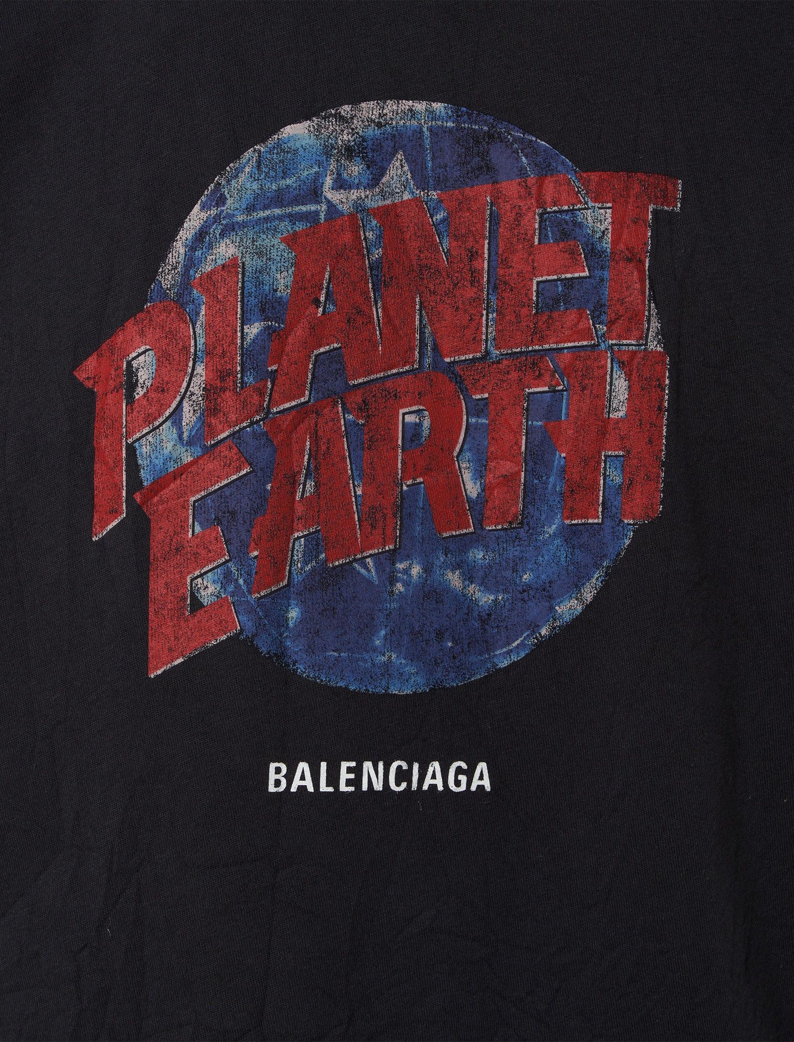 Balenciaga o1s1wg110326 Planet Earth T-Shirt Small Fit in Black Size US XL / EU 56 / 4 - 2 Thumbnail