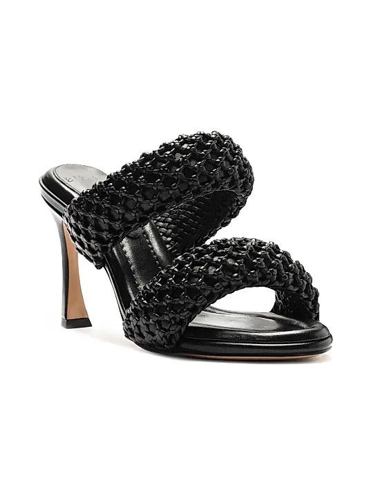 Alexandre Birman os11x0326 Lilla 85mm Woven Leather Sandals in Black Size US 8 / IT 38 - 2 Thumbnail