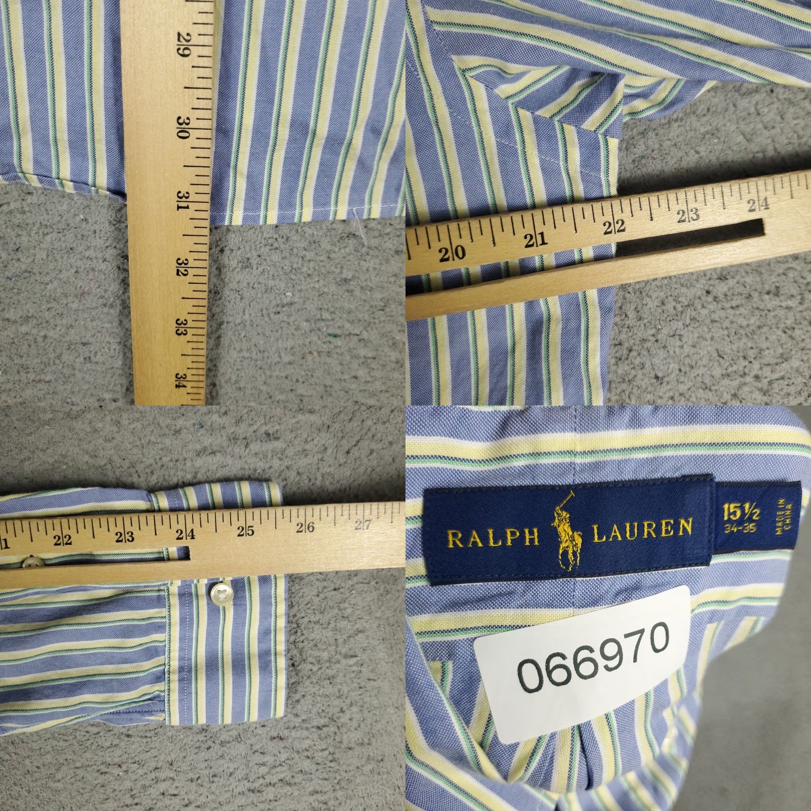 Ralph Lauren Ralph Lauren Shirt Mens 15.5 Blue Stripe Pony Dress Button Up Stained Size 42R - 8 Thumbnail