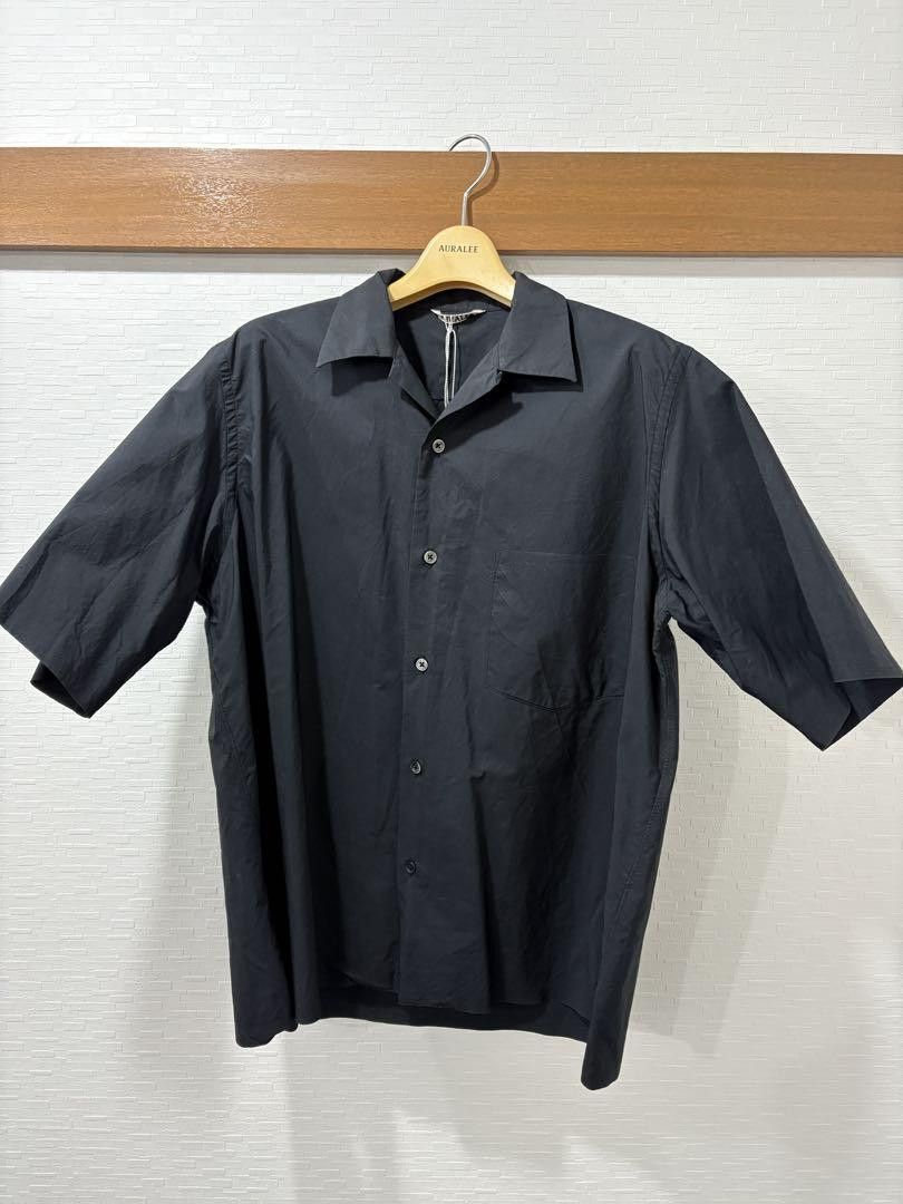 Auralee Auralee Selvedge Weather Cloth Open Collar Shirt