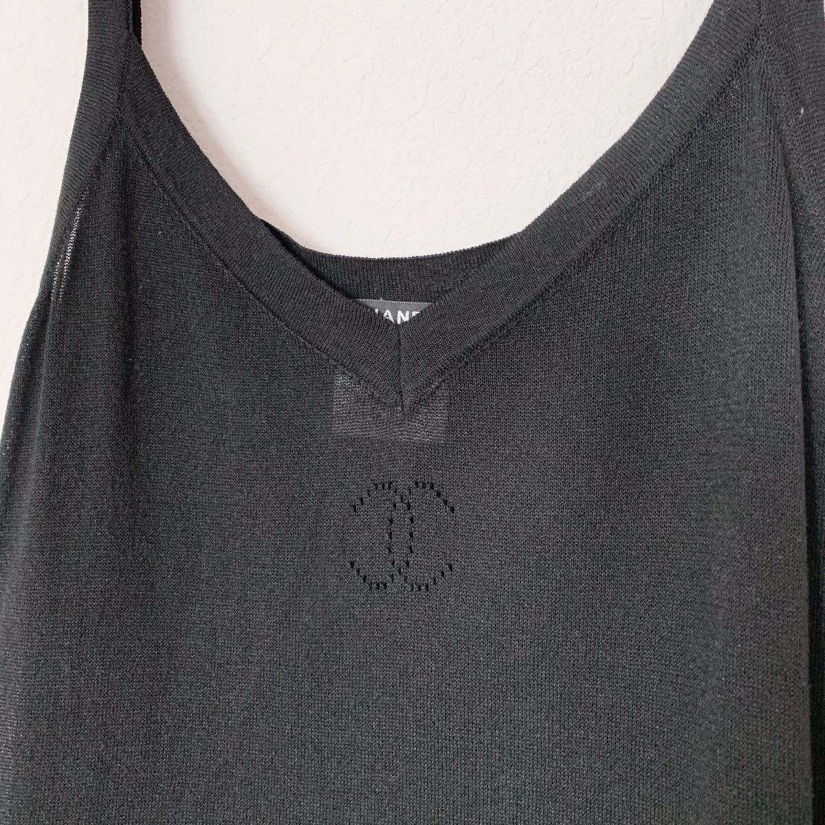 Chanel Chanel sheer logo black knit dress Size M / US 6-8 / IT 42-44 - 4 Thumbnail