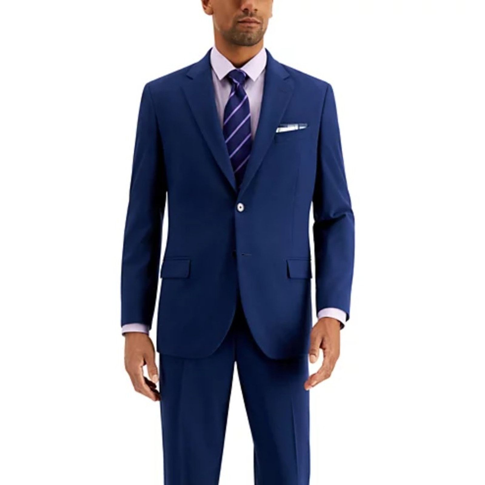 Nautica Nautica Men's Solid Blue Modern Formal Suit Blazer Size 48L Size 48L - 1 Thumbnail
