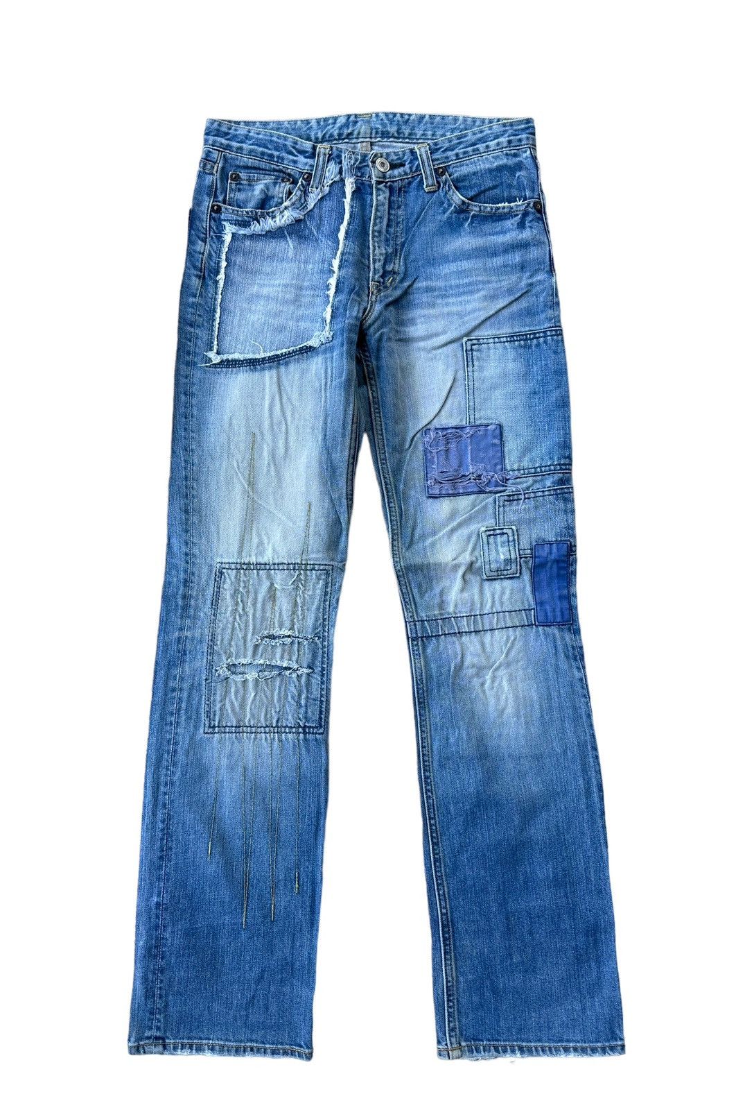 Johnbull patchworks blue denim jeans